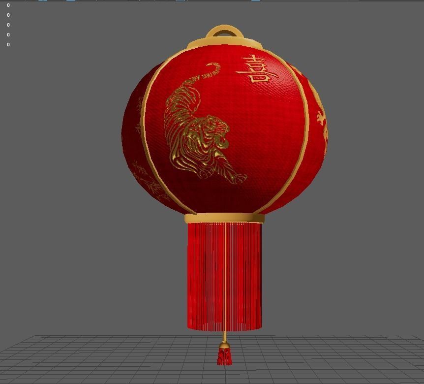 Realistic Chinese Lantern 2 Low-poly 3D model_20