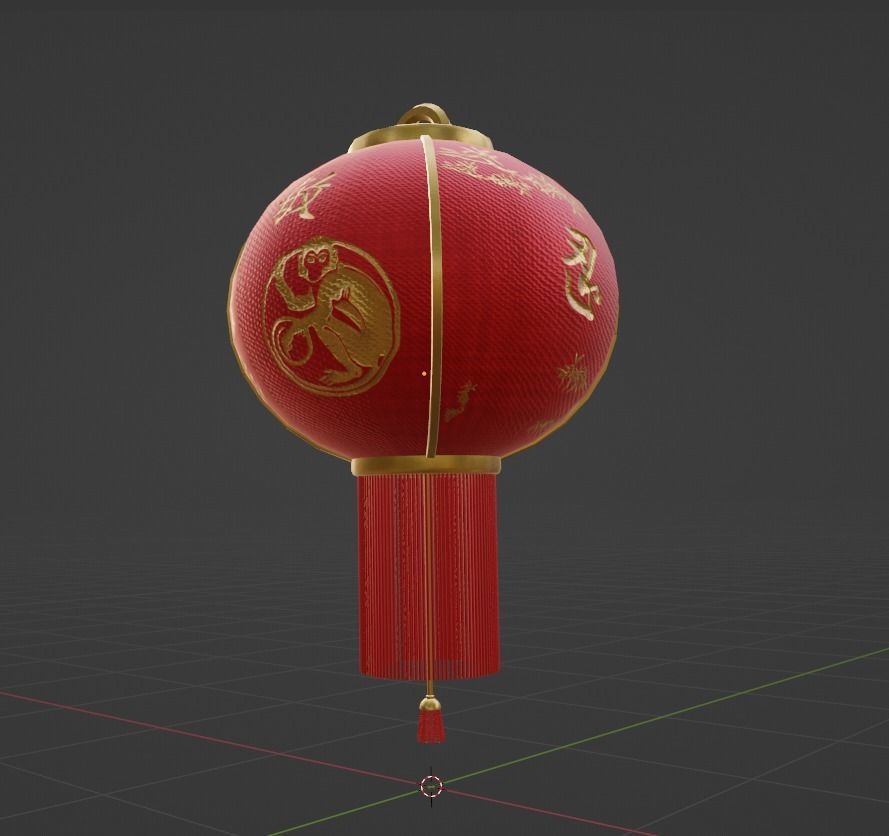 Realistic Chinese Lantern 2 Low-poly 3D model_13