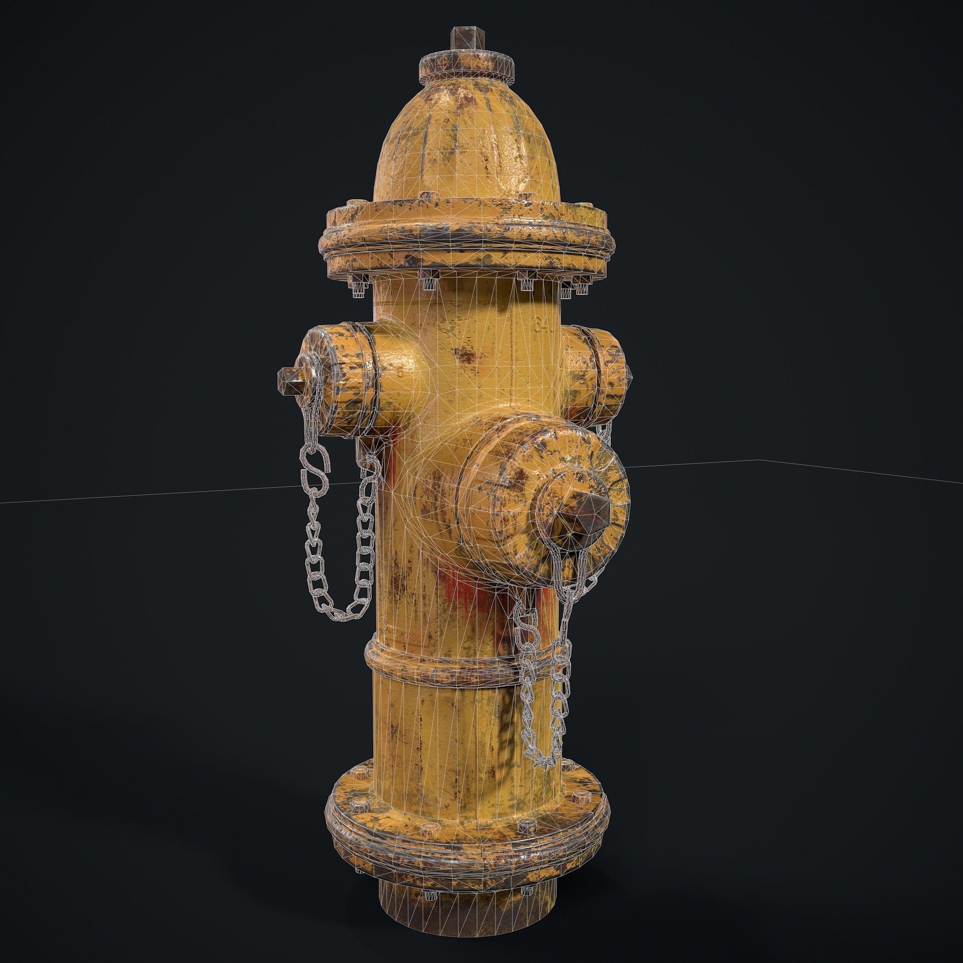 Fire Hydrant Low-poly 3D model_19