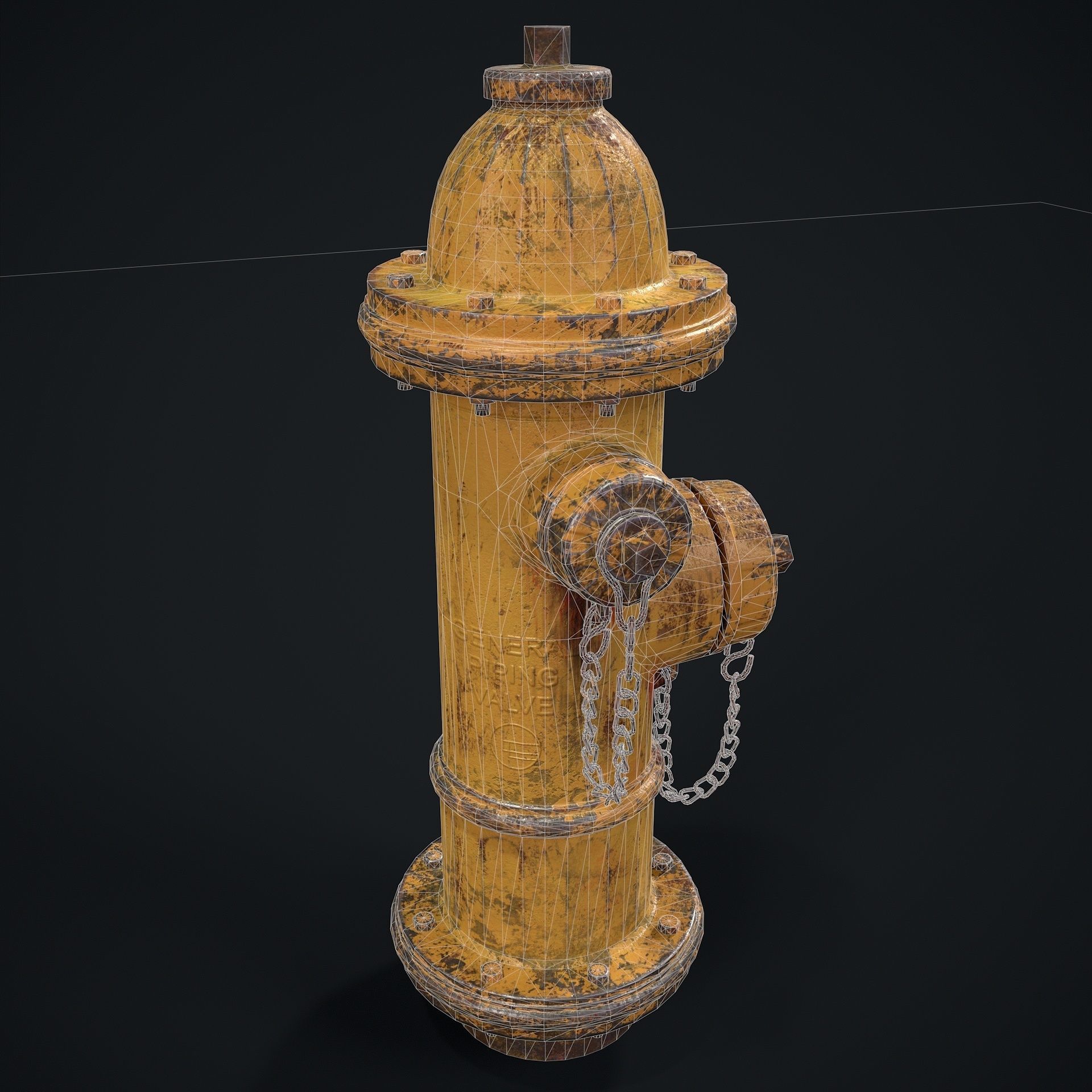 Fire Hydrant Low-poly 3D model_22