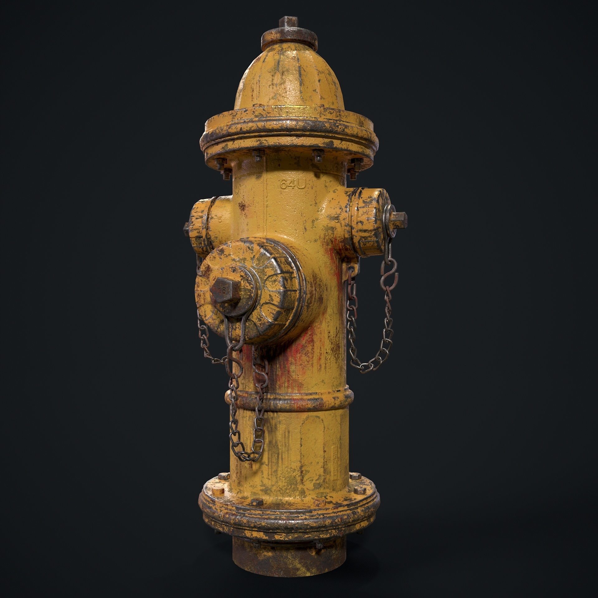 Fire Hydrant Low-poly 3D model_3