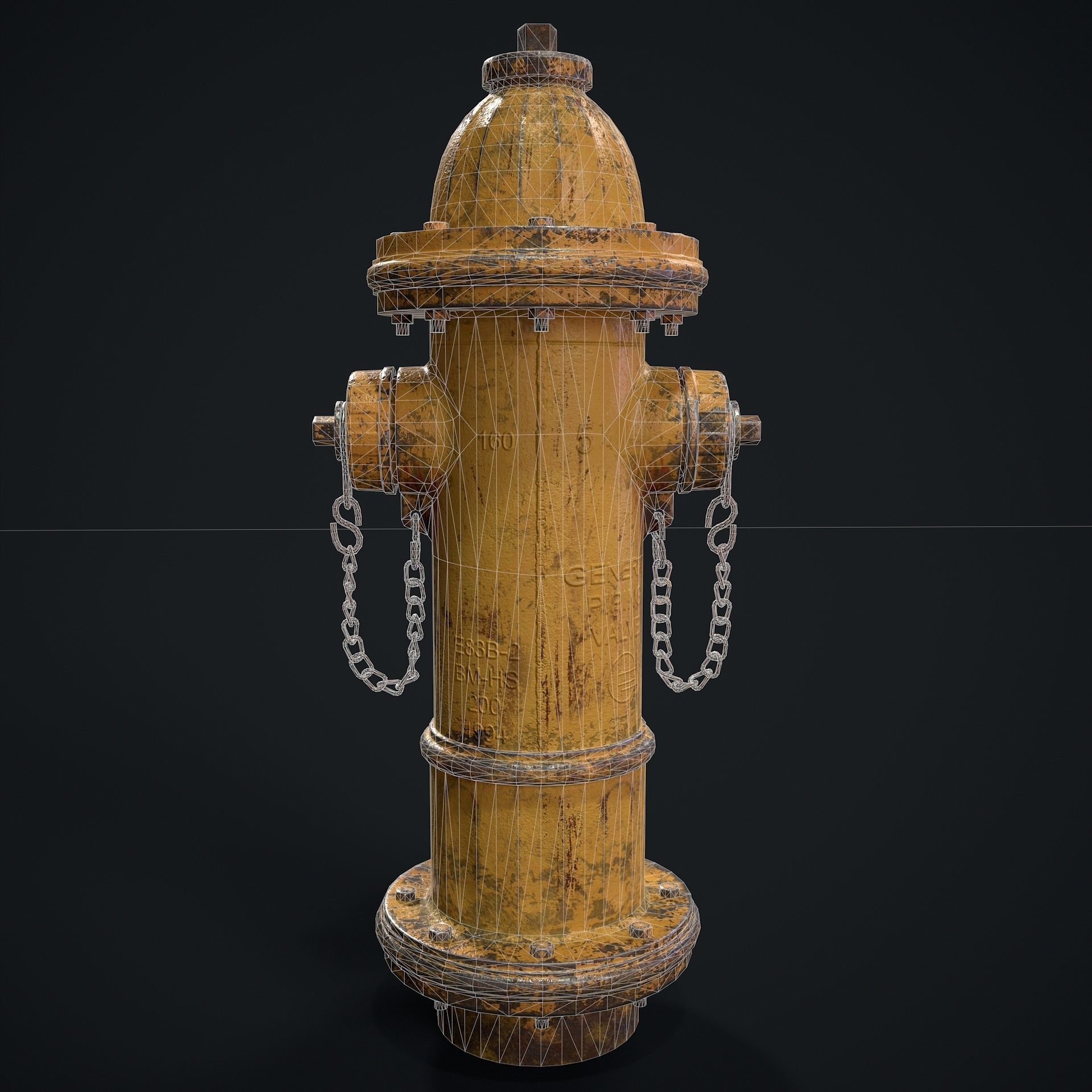 Fire Hydrant Low-poly 3D model_20