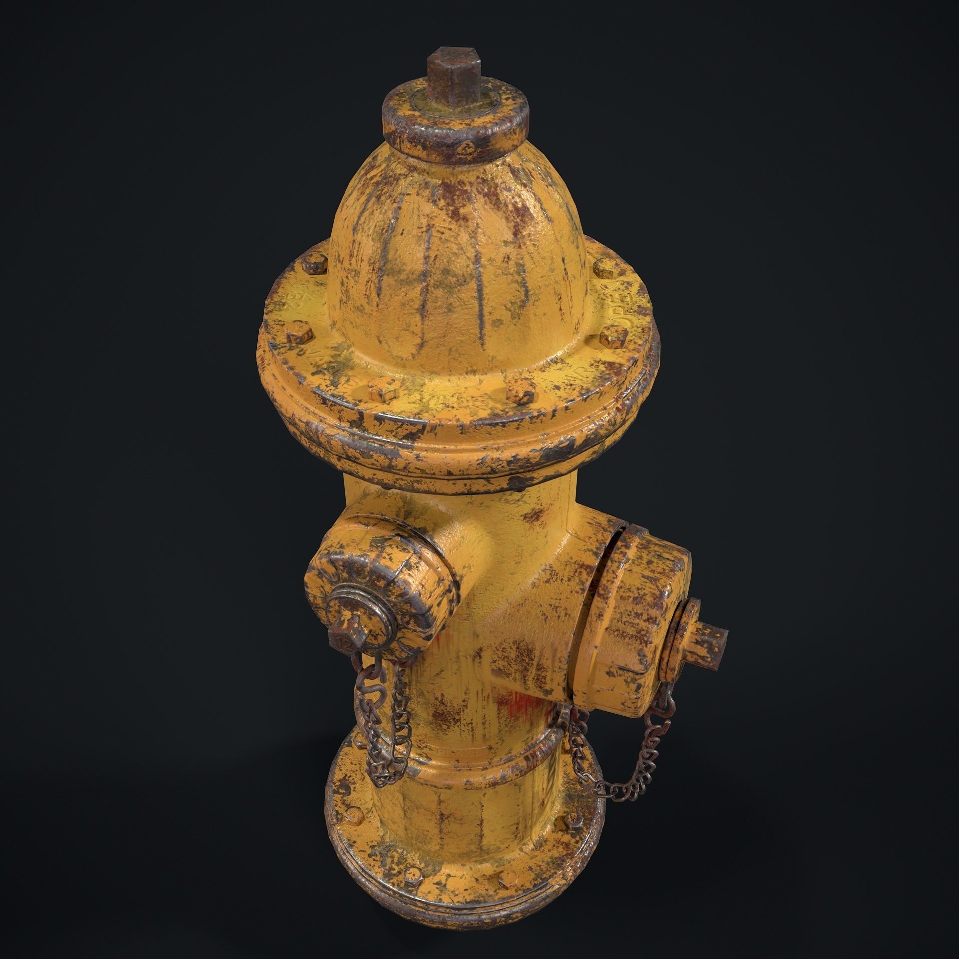 Fire Hydrant Low-poly 3D model_10