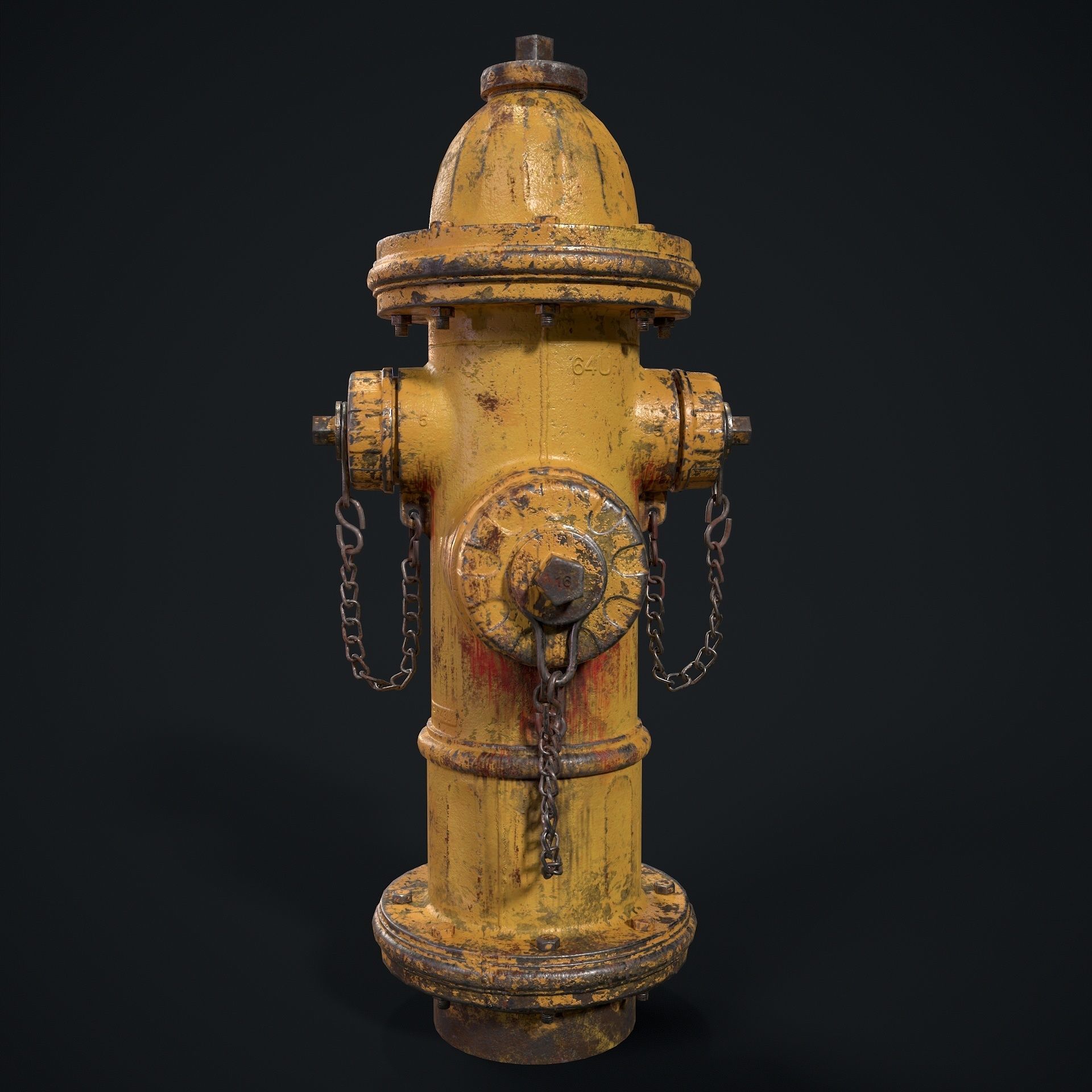 Fire Hydrant Low-poly 3D model_2