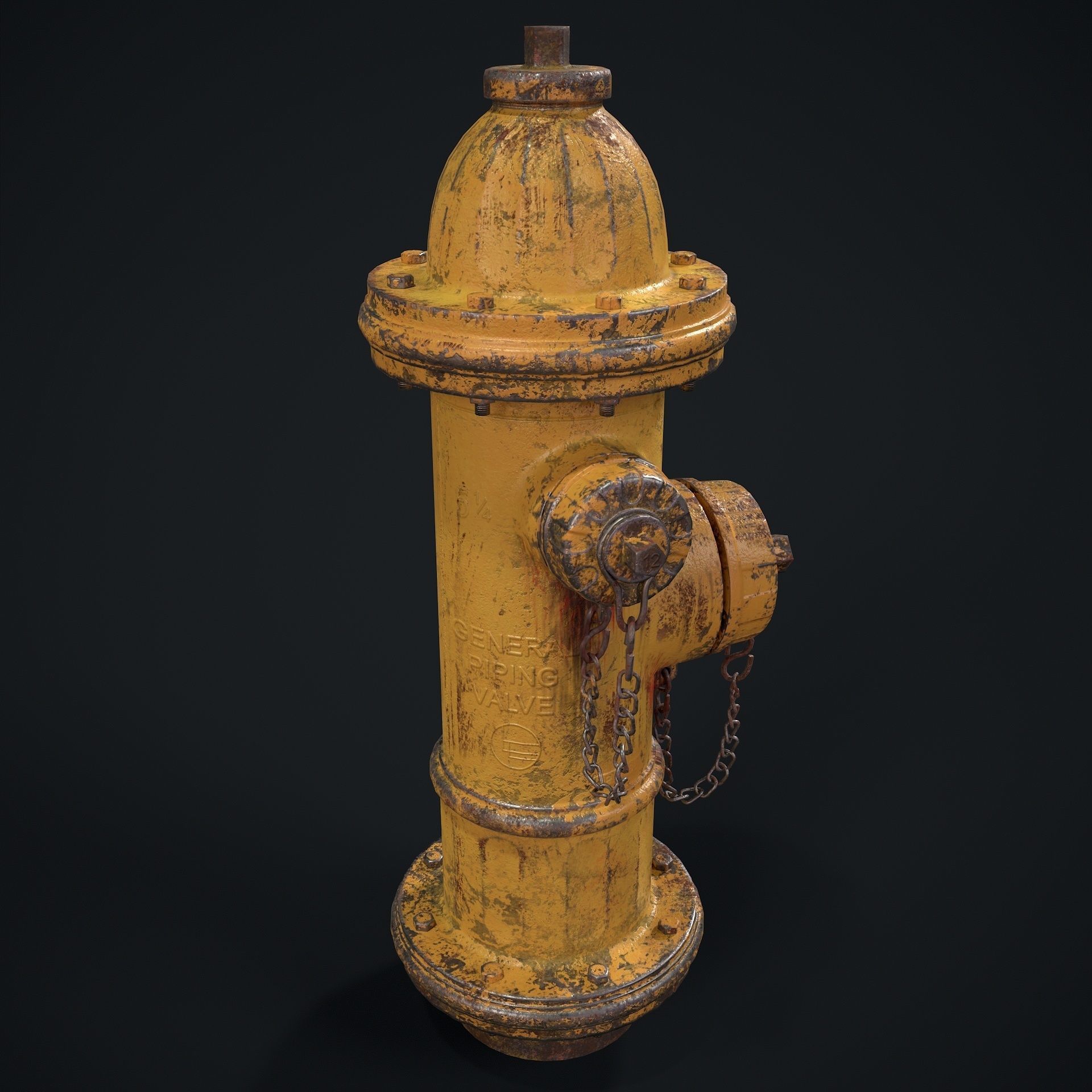 Fire Hydrant Low-poly 3D model_9