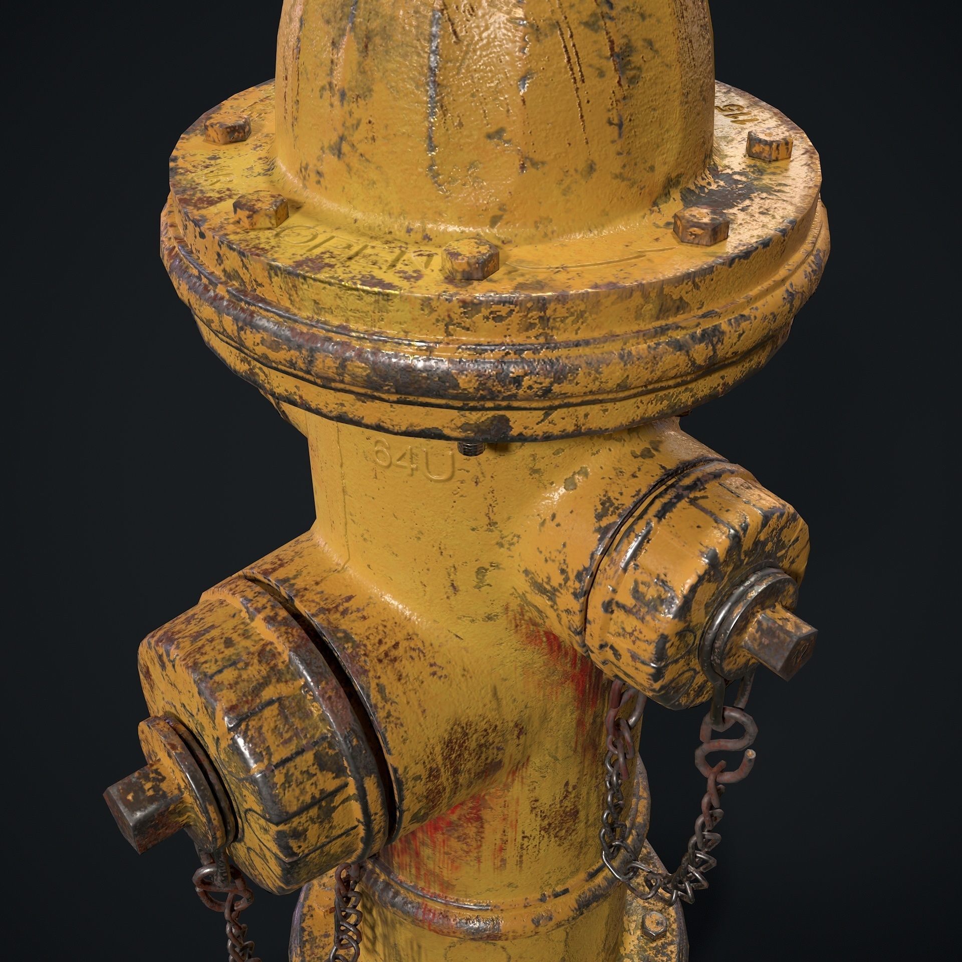 Fire Hydrant Low-poly 3D model_17