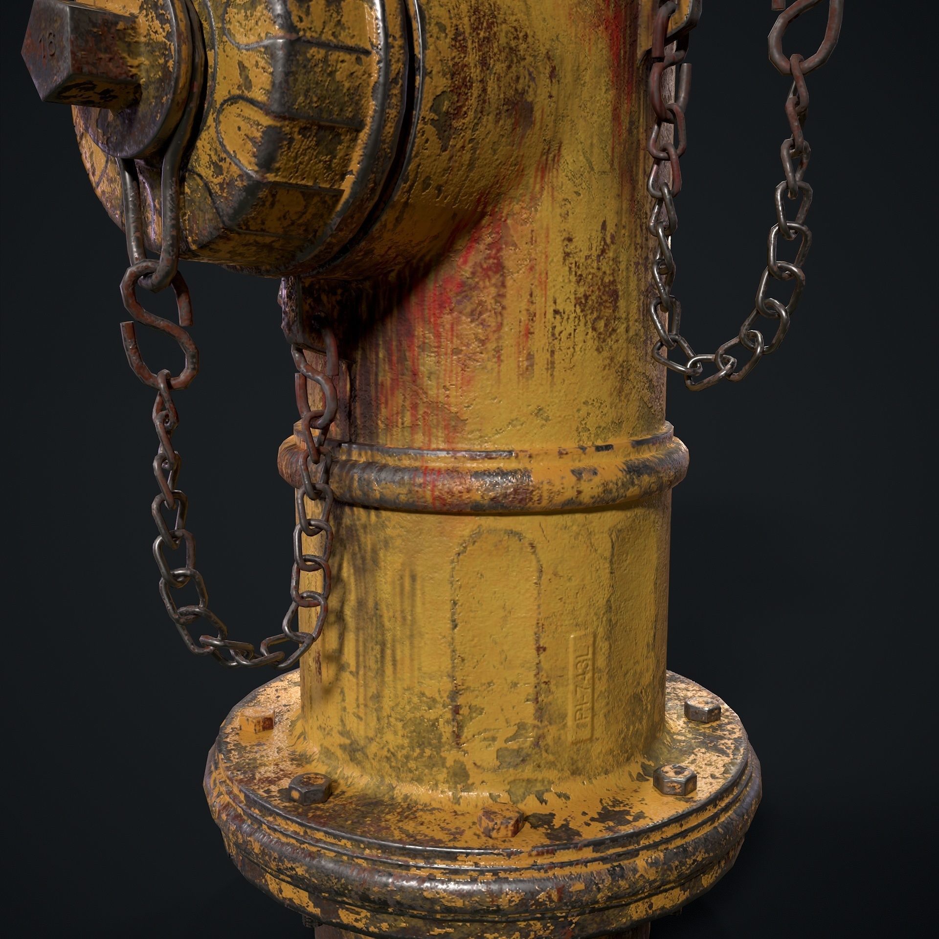 Fire Hydrant Low-poly 3D model_13