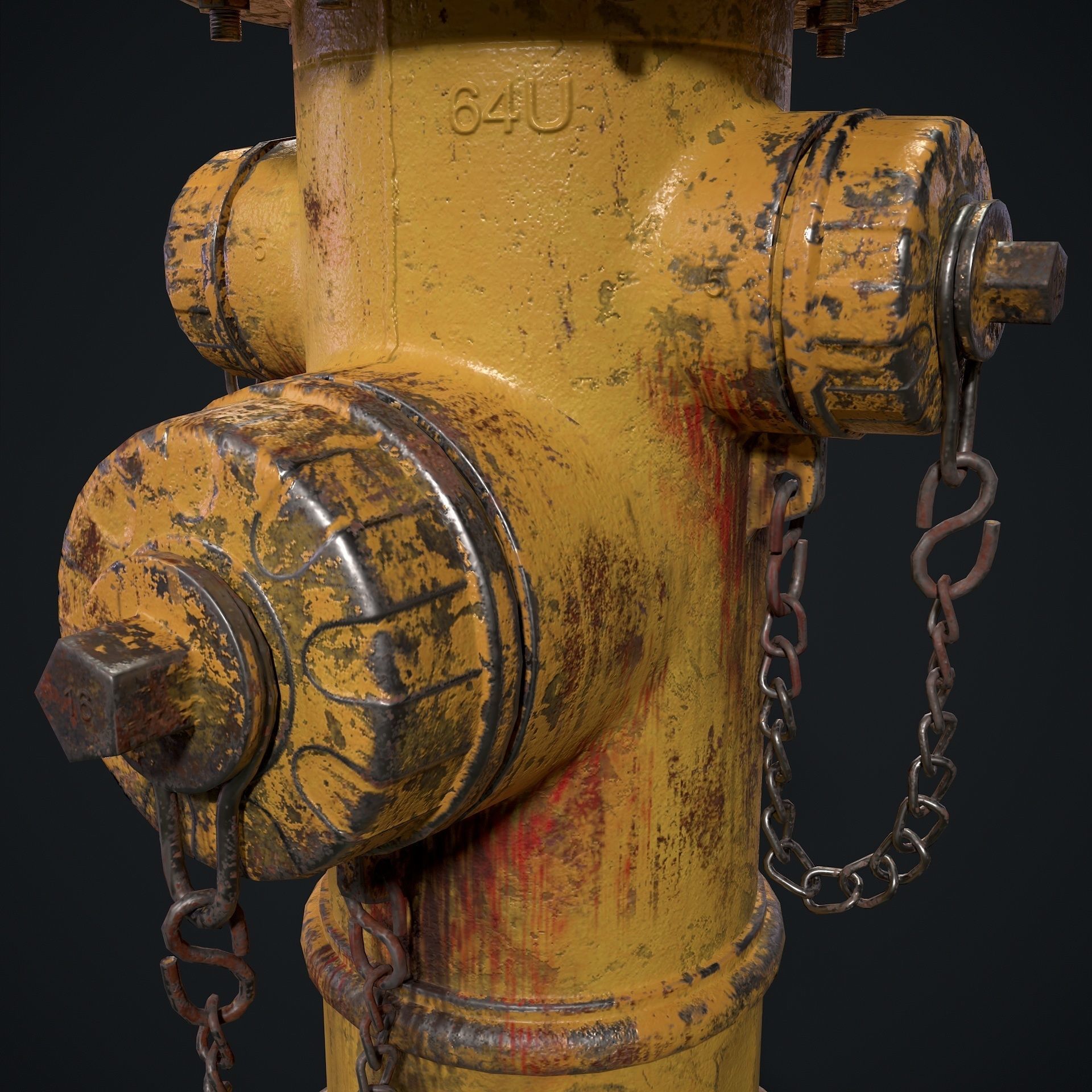 Fire Hydrant Low-poly 3D model_12