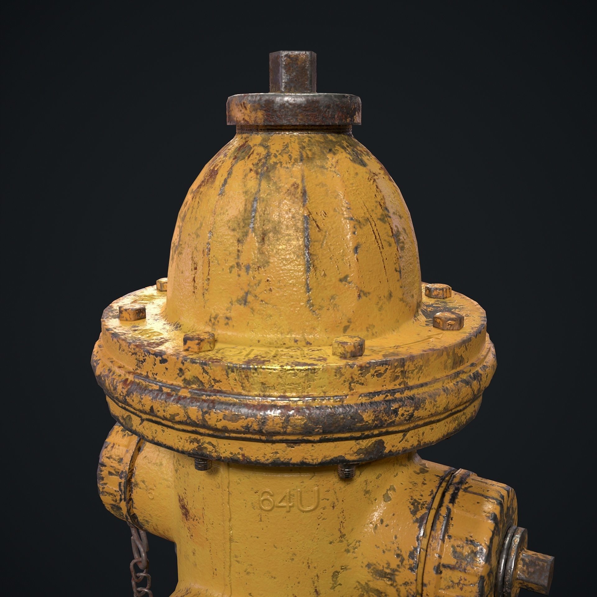 Fire Hydrant Low-poly 3D model_11