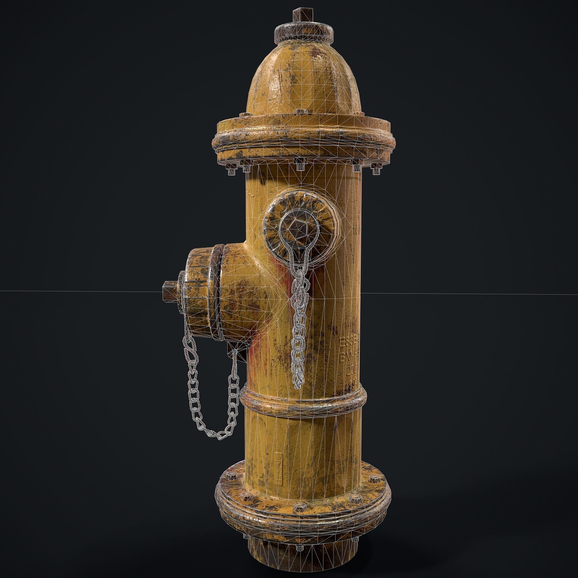 Fire Hydrant Low-poly 3D model_21