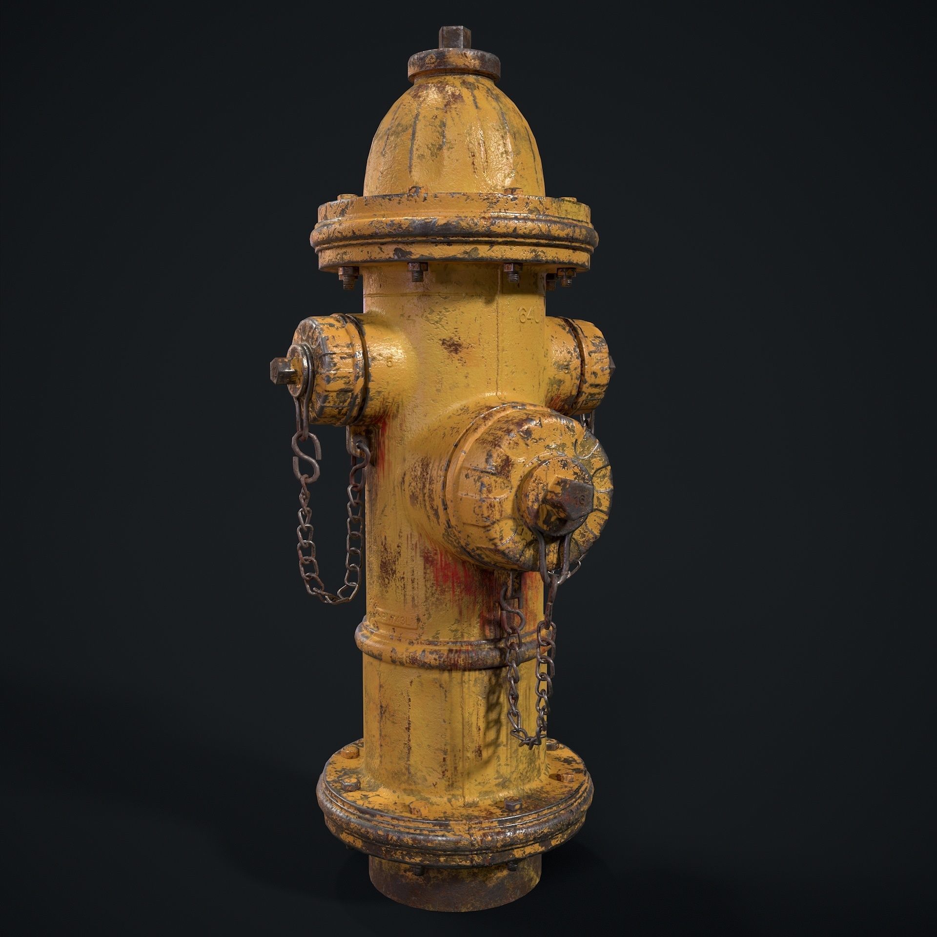 Fire Hydrant Low-poly 3D model_1