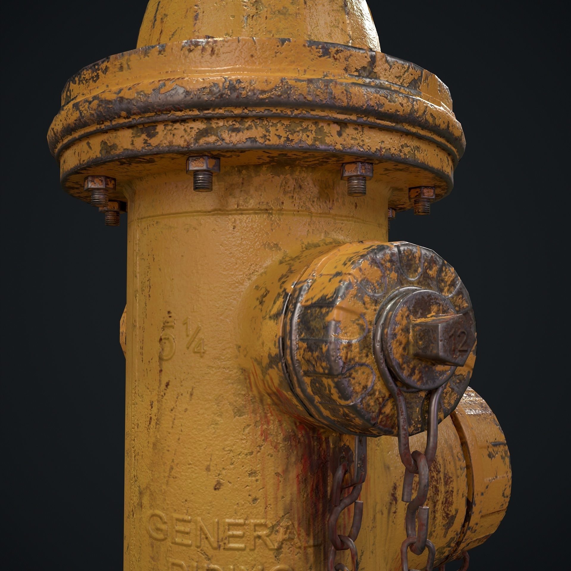 Fire Hydrant Low-poly 3D model_14