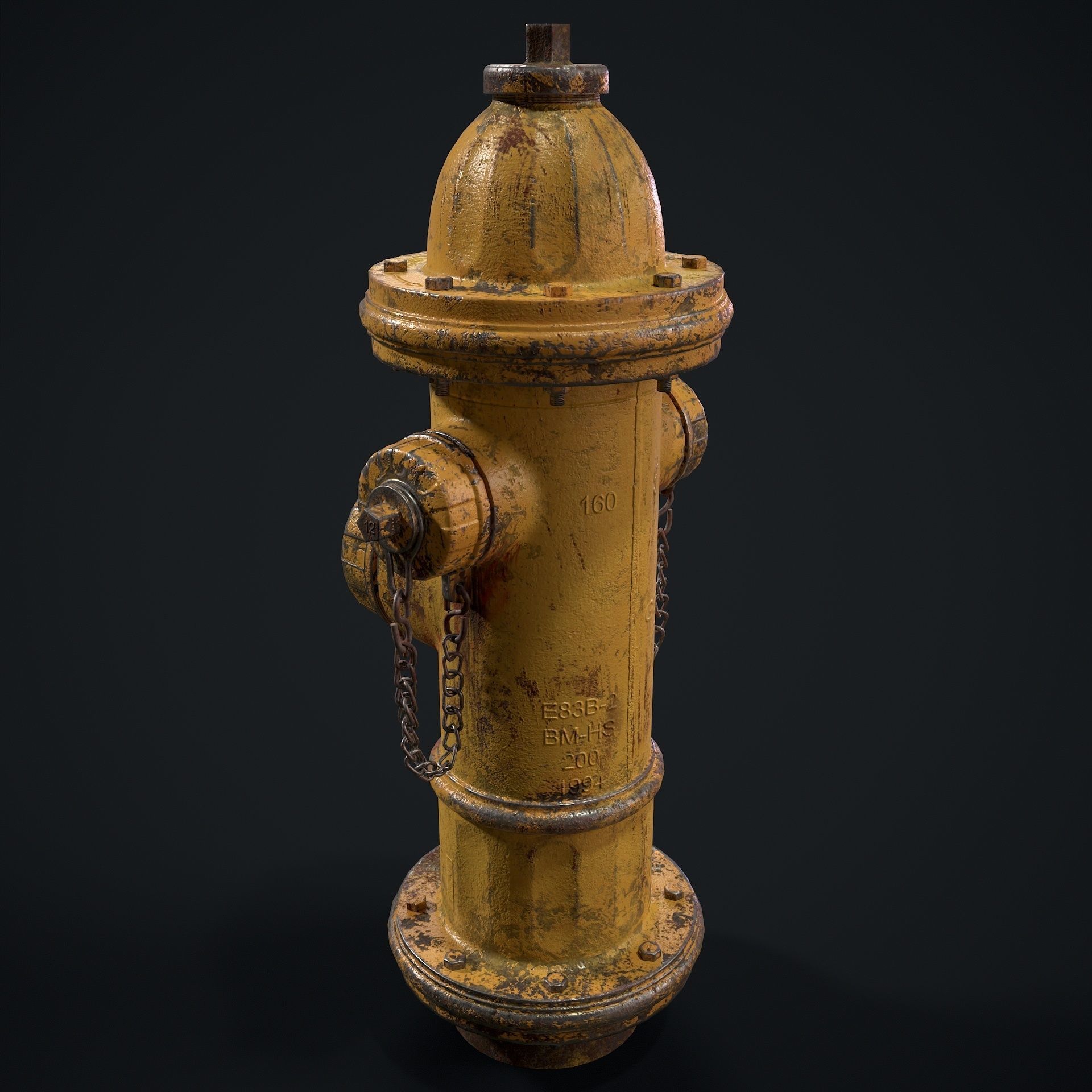 Fire Hydrant Low-poly 3D model_6