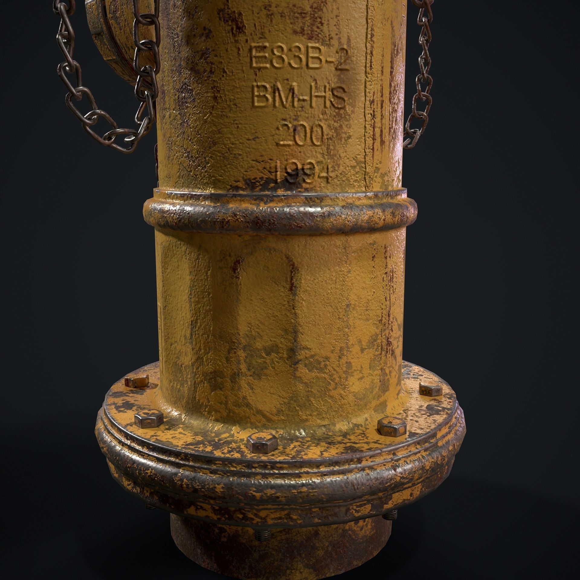 Fire Hydrant Low-poly 3D model_15