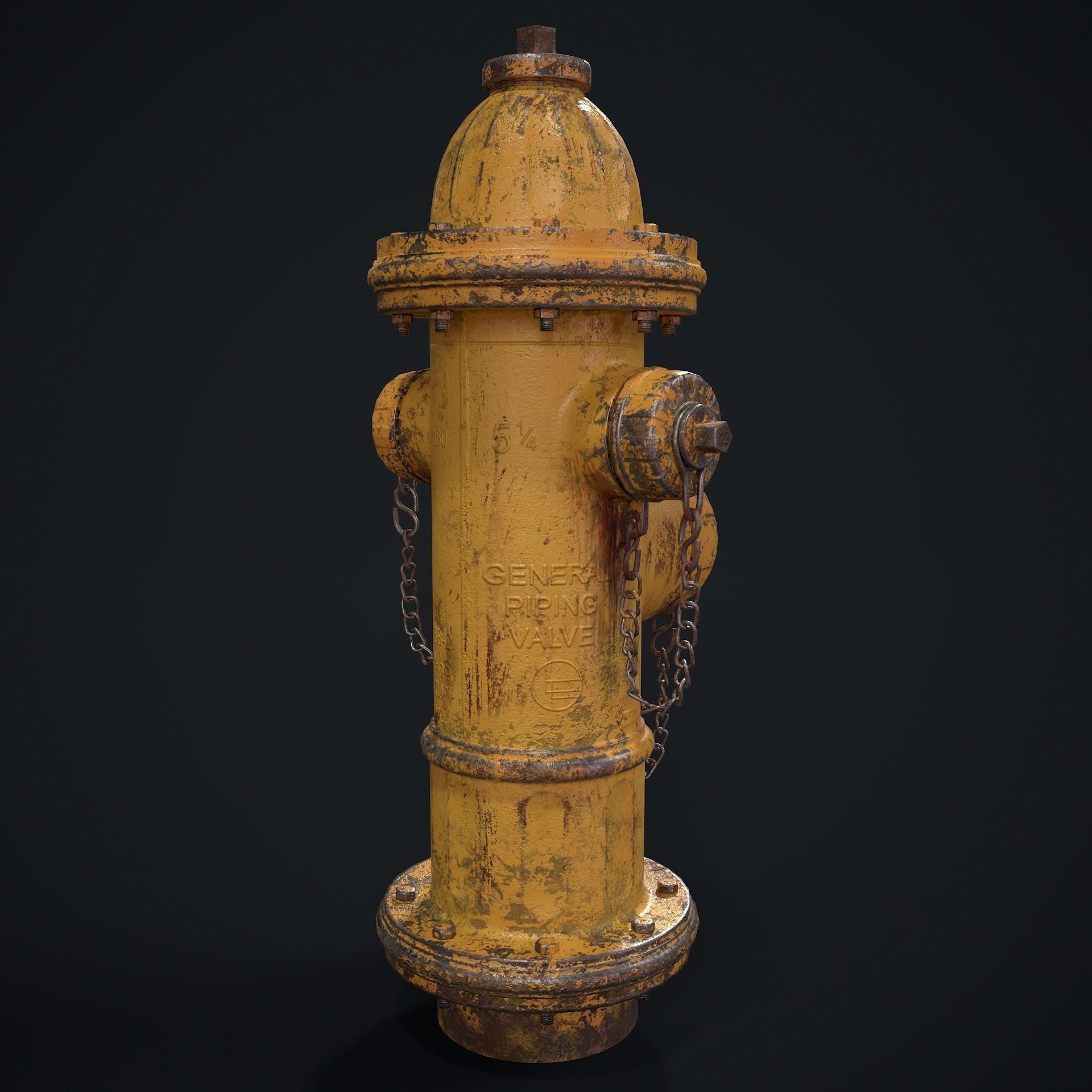 Fire Hydrant Low-poly 3D model_8