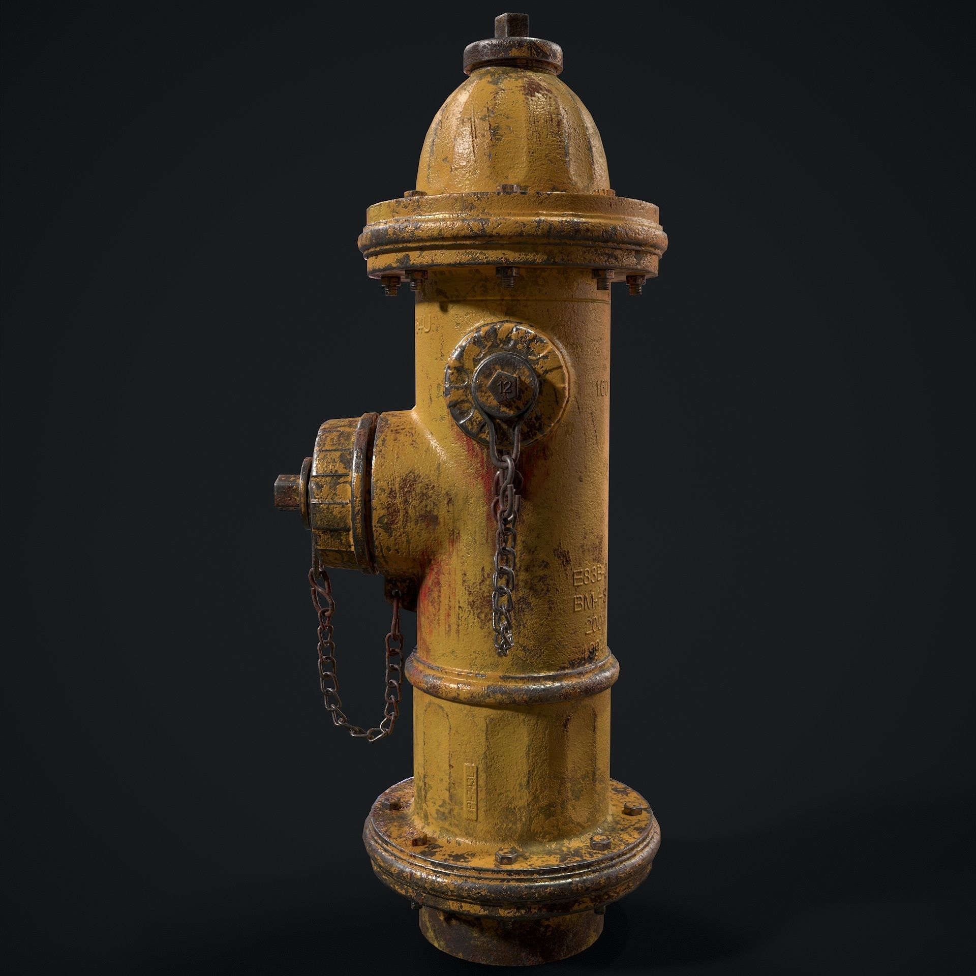 Fire Hydrant Low-poly 3D model_5