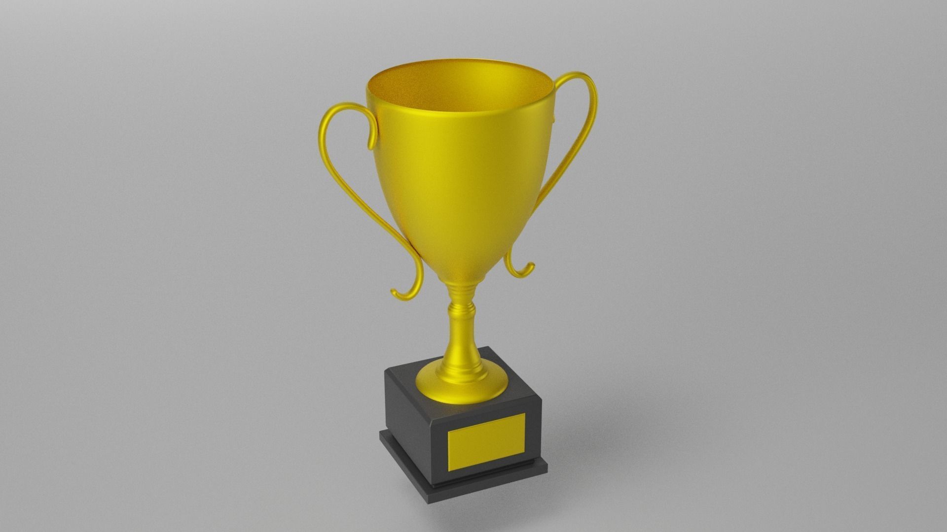Gold Trophy Low-poly 3D model_7