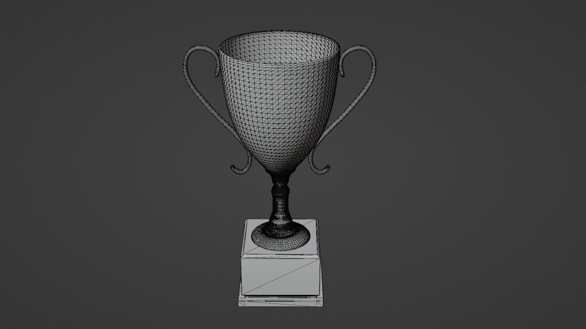 Gold Trophy Low-poly 3D model_3