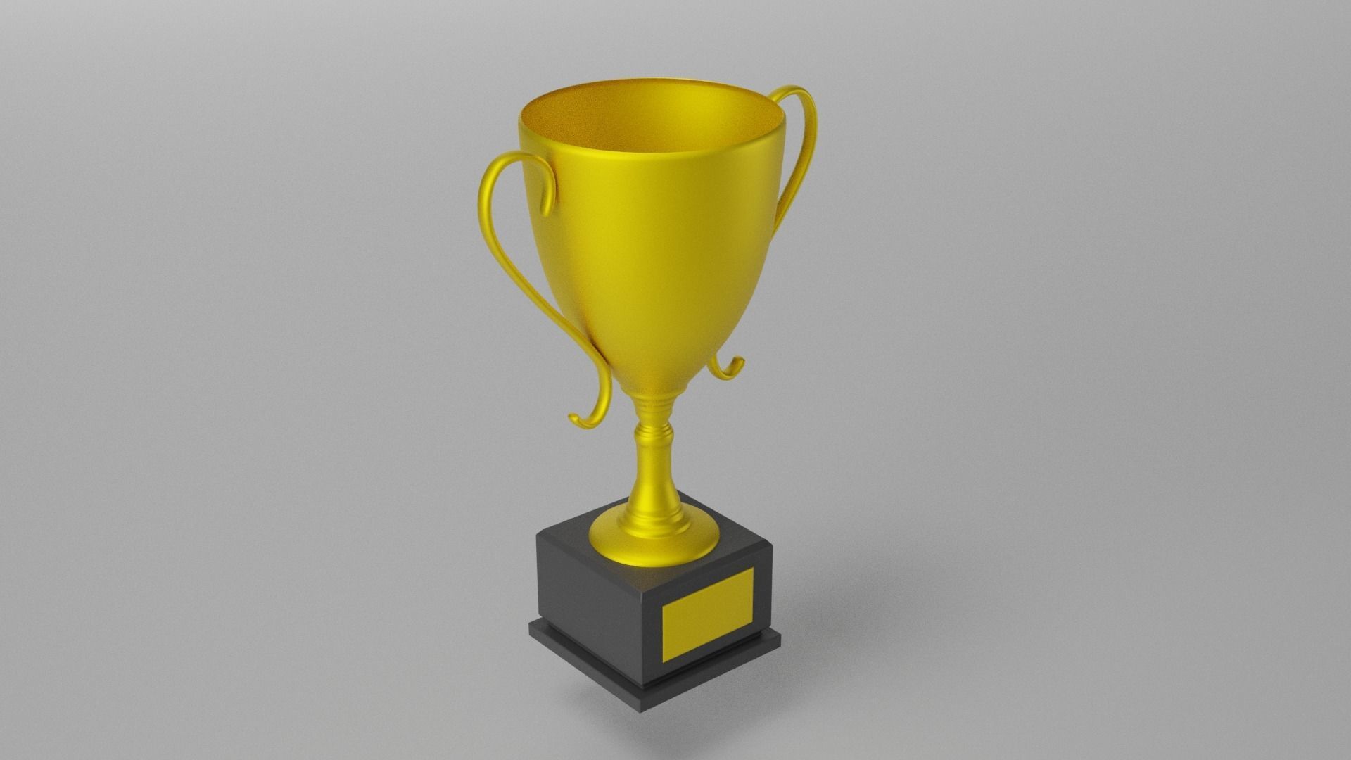 Gold Trophy Low-poly 3D model_8