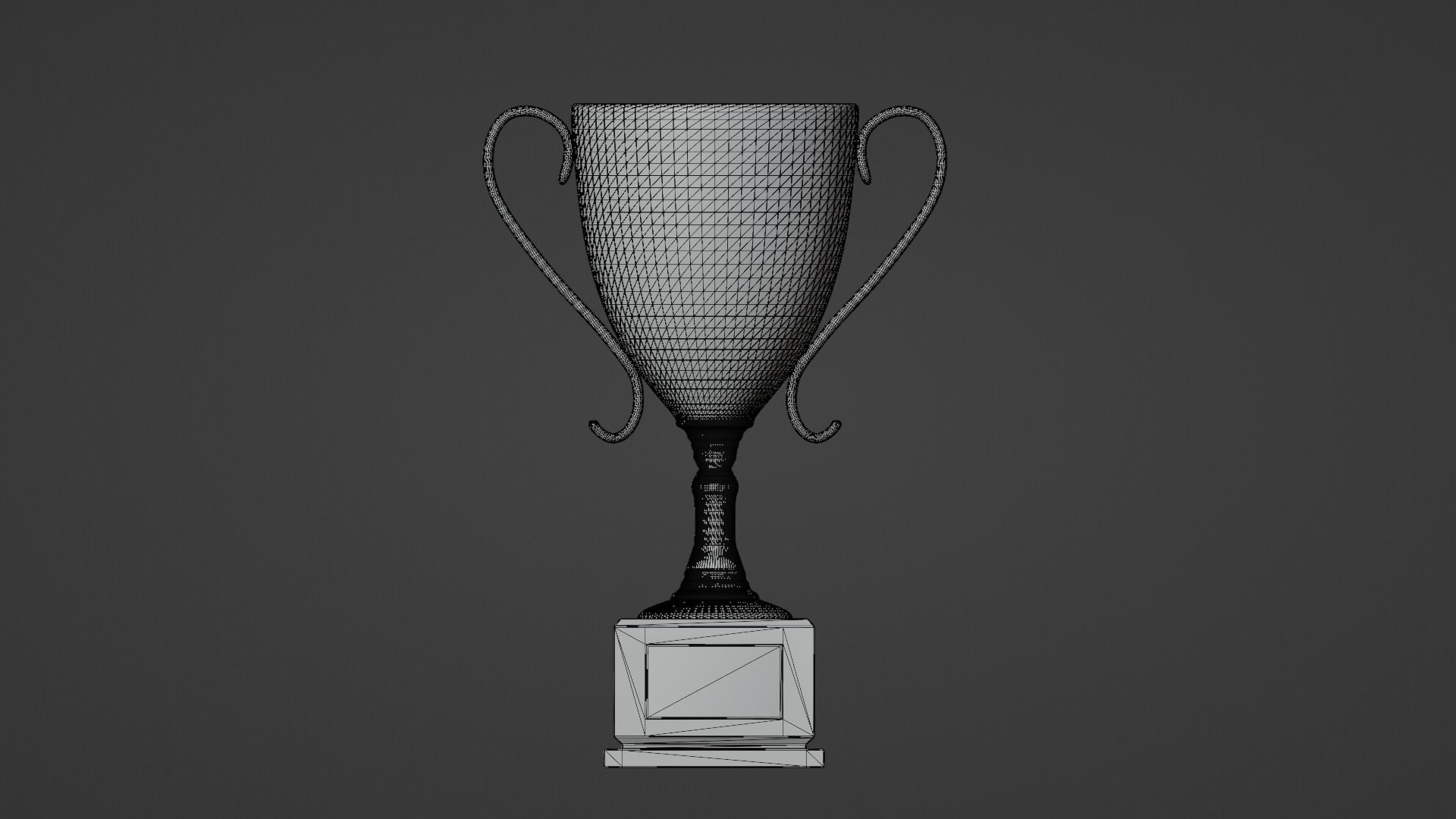Gold Trophy Low-poly 3D model_16