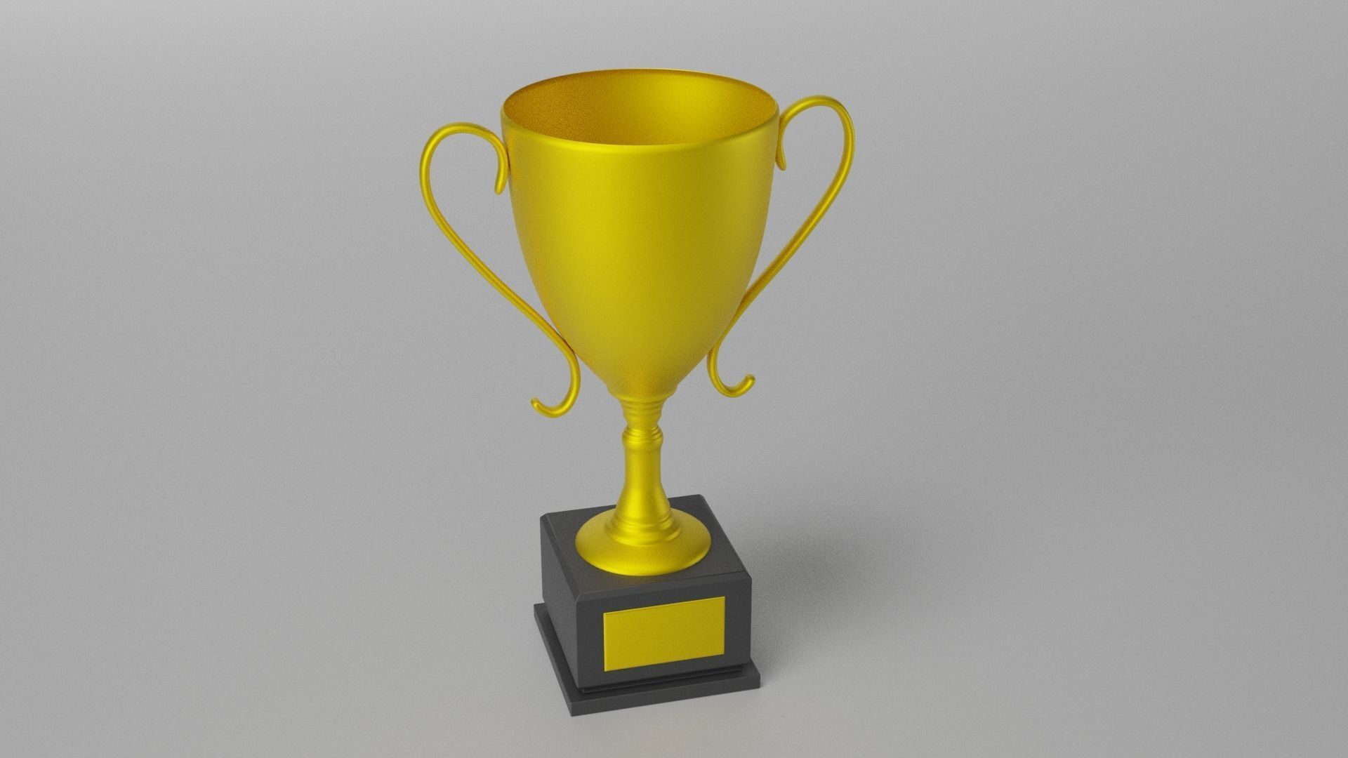 Gold Trophy Low-poly 3D model_1