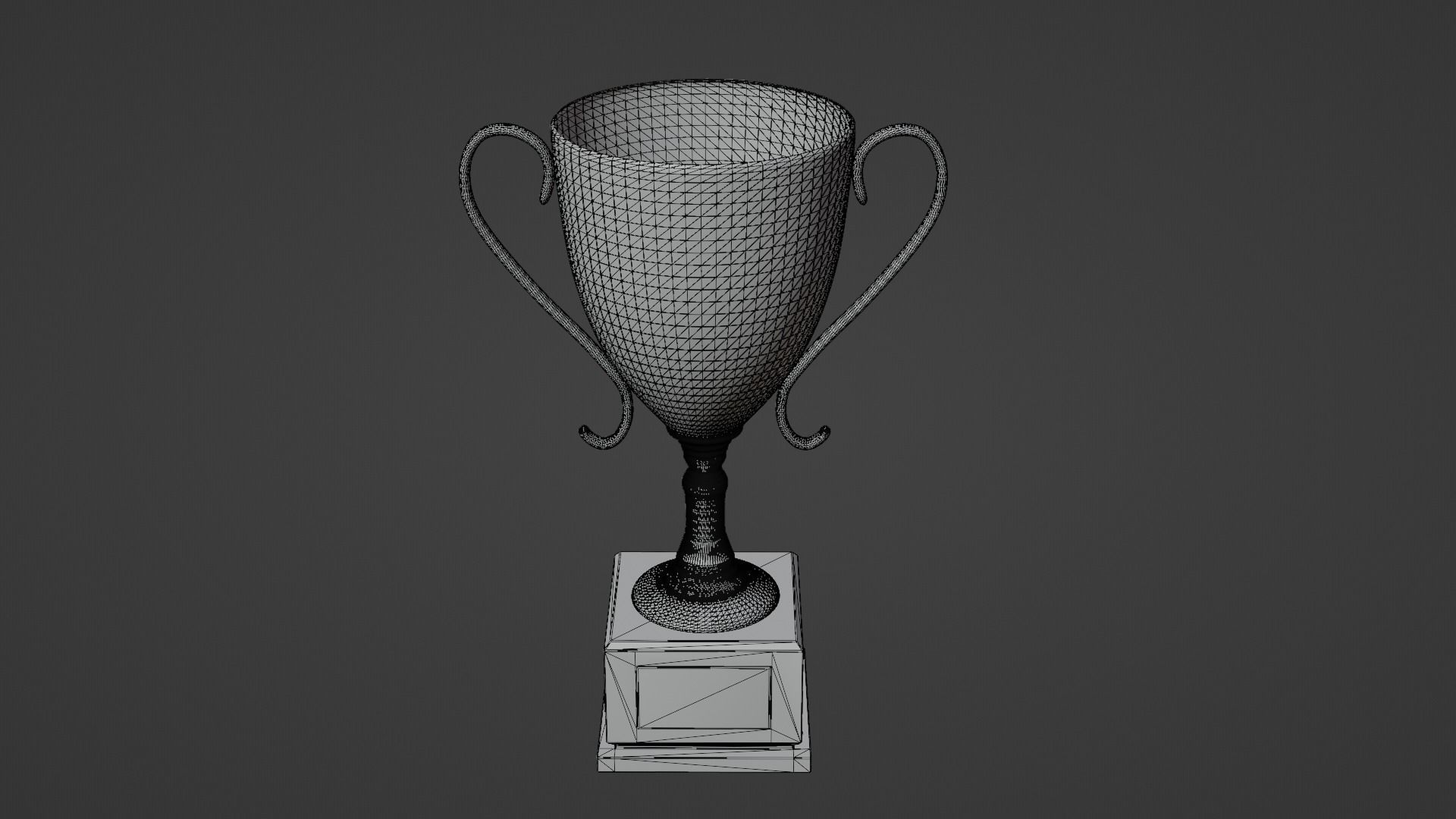 Gold Trophy Low-poly 3D model_4