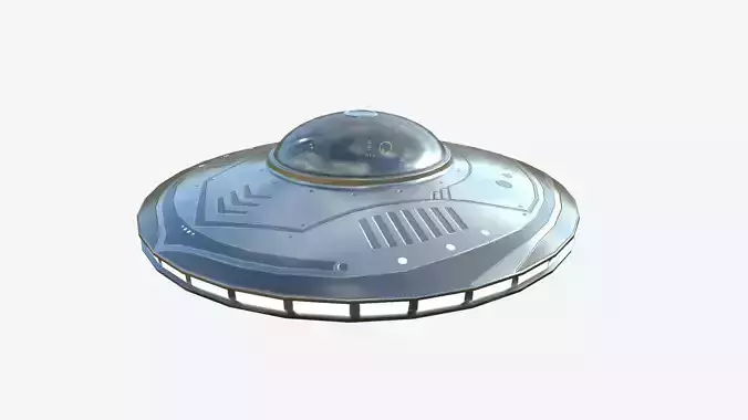 Alien Spaceship UFO B02 Aluminum - Sci Fi Spacecraft Design Low-poly 3D model