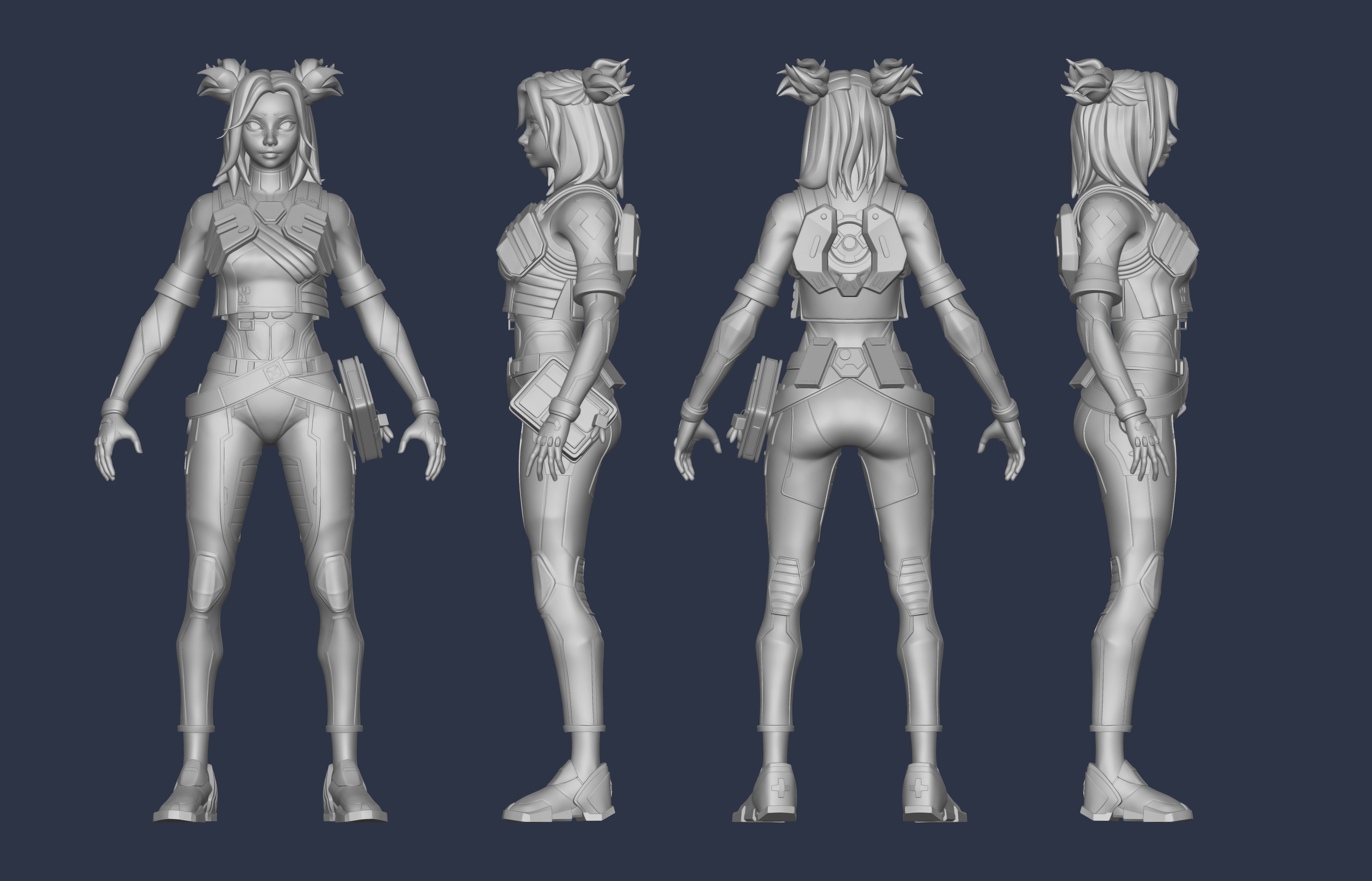 Neon from Valorant in pose Low-poly 3D model_5