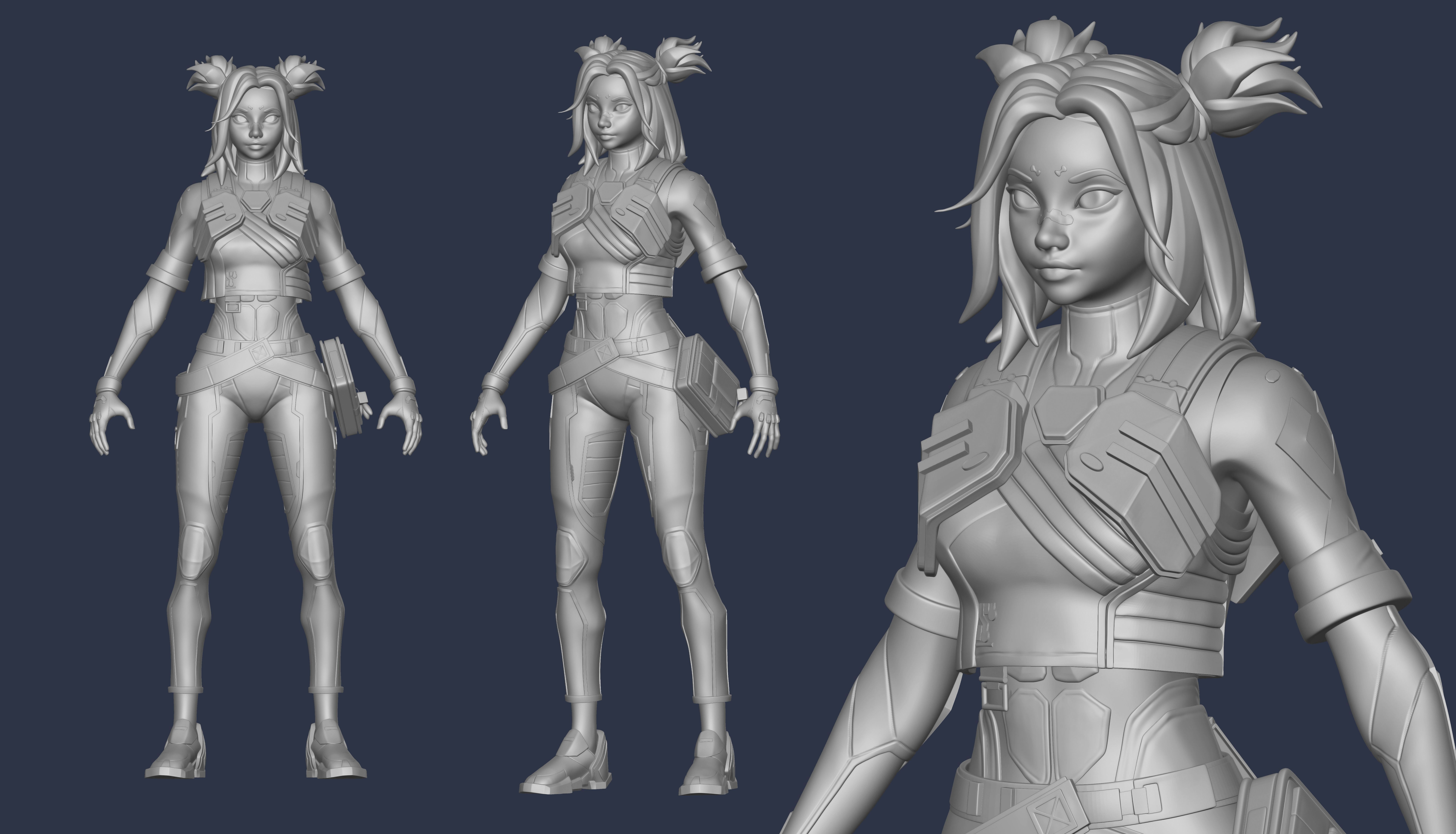 Neon from Valorant in pose Low-poly 3D model_4