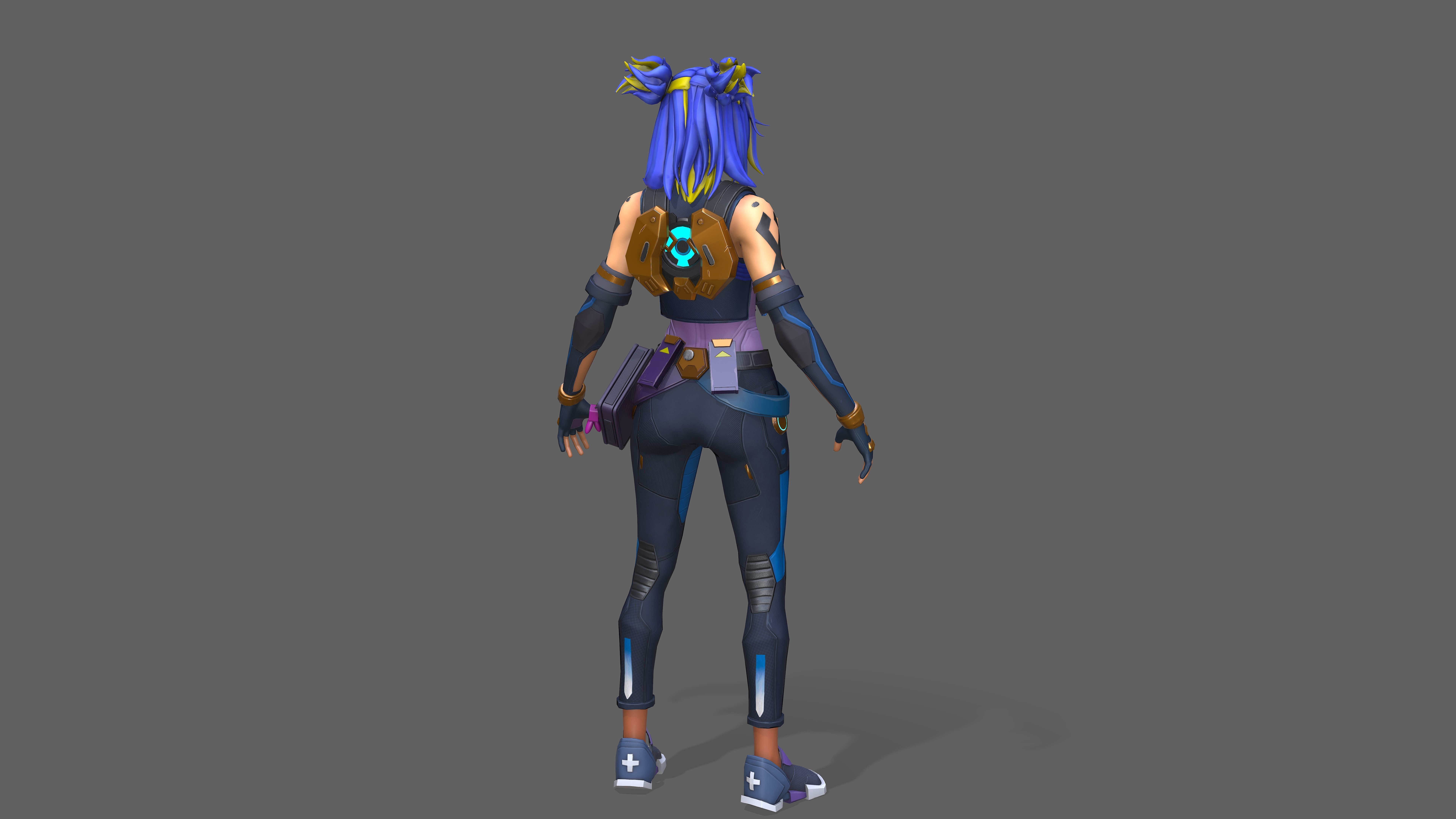 Neon from Valorant in pose Low-poly 3D model_9