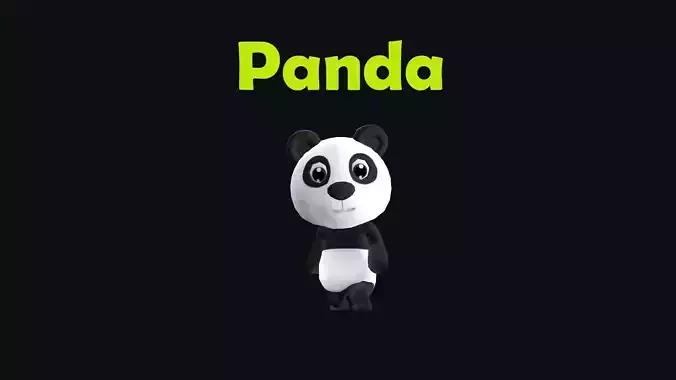 Cartoon Panda Low-poly 3D model
