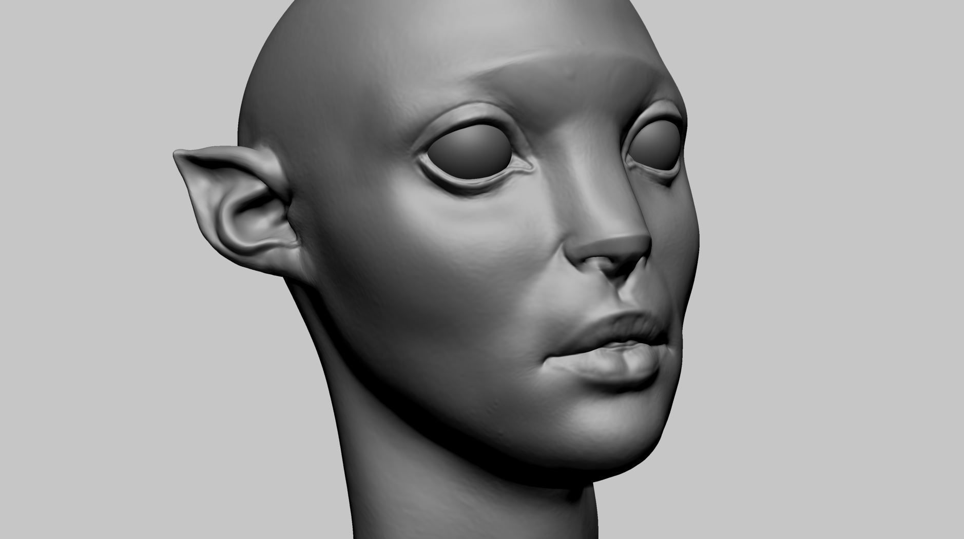 Fantasy Female Head L 3D model_8