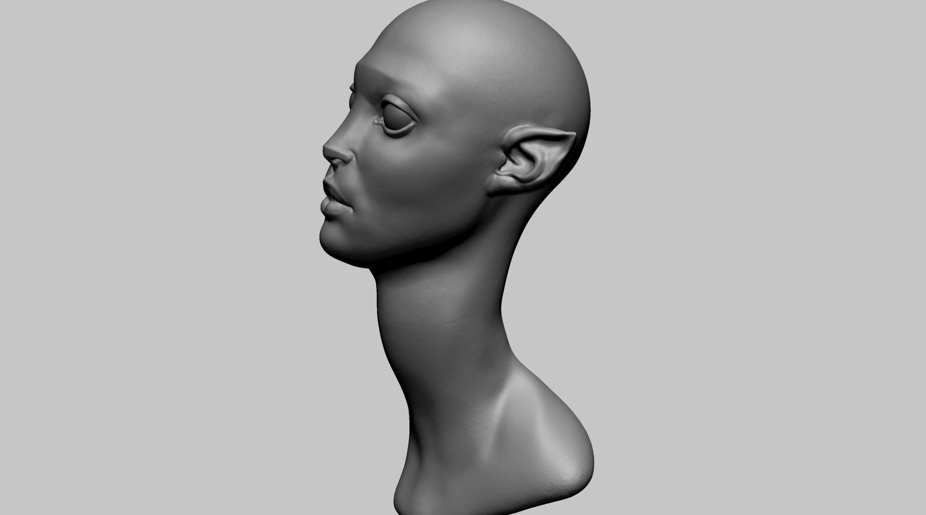 Fantasy Female Head L 3D model_6