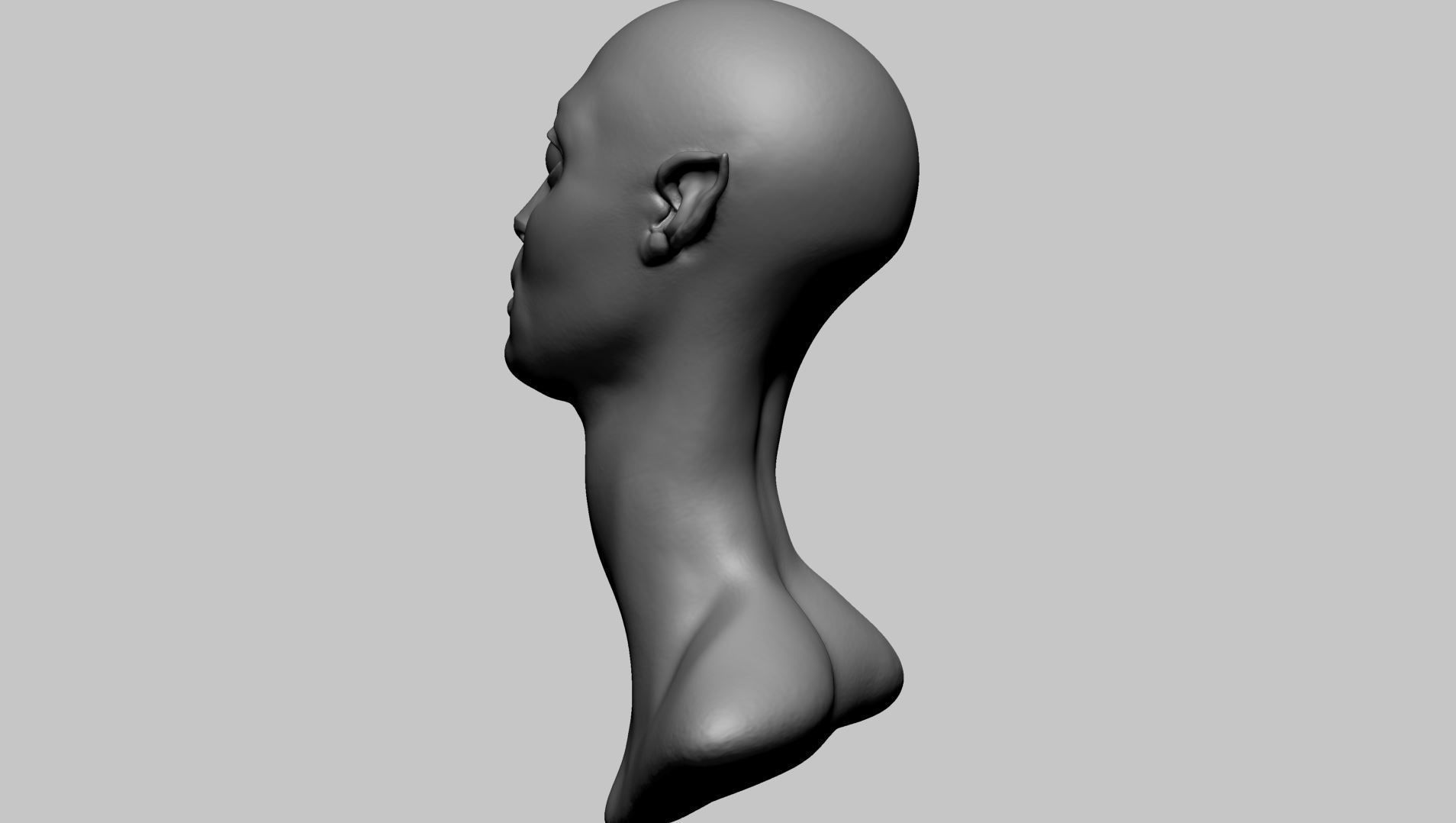 Fantasy Female Head L 3D model_5