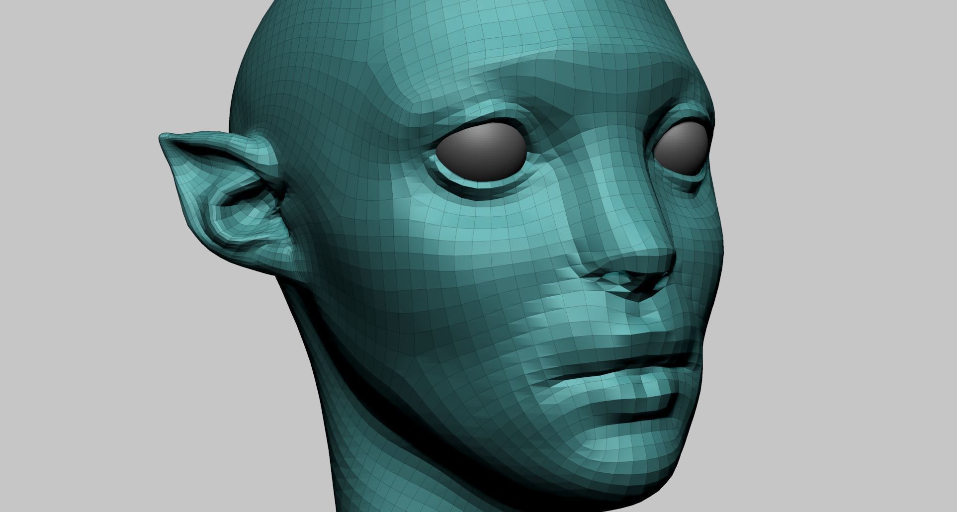 Fantasy Female Head L 3D model_10