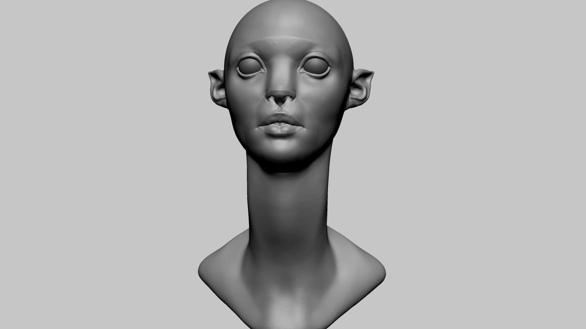 Fantasy Female Head L 3D model_7