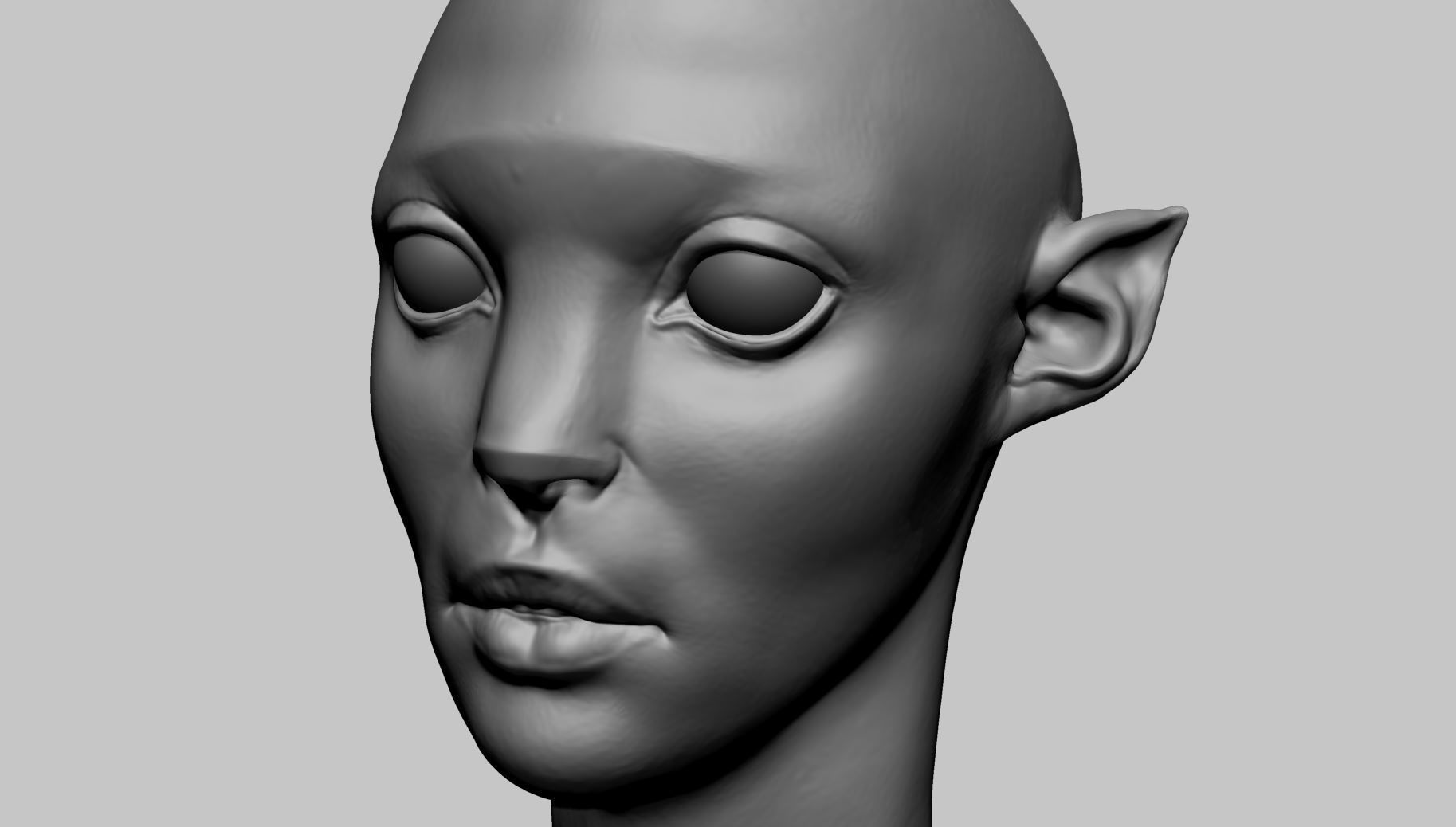 Fantasy Female Head L 3D model_9