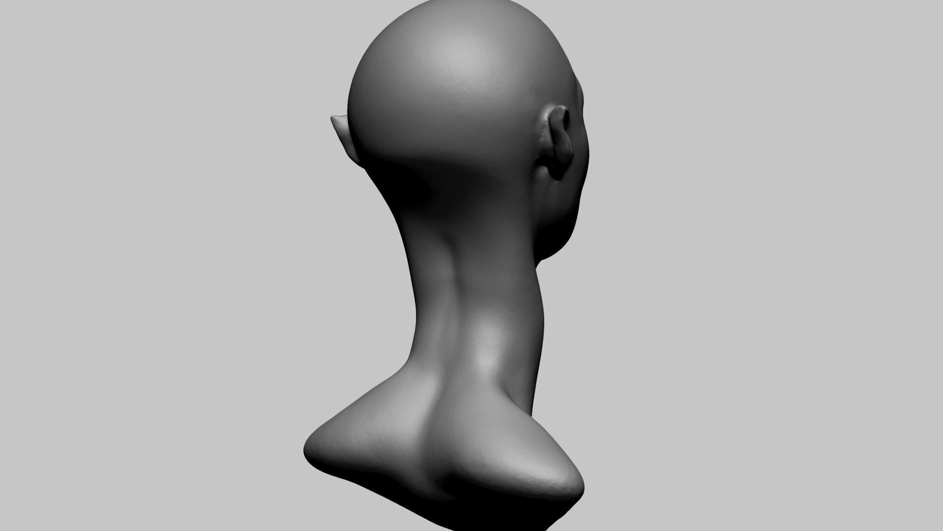 Fantasy Female Head L 3D model_3