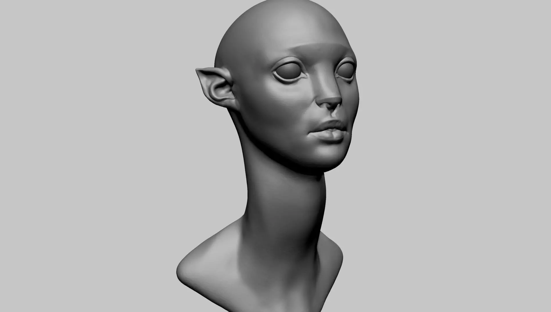 Fantasy Female Head L 3D model_0