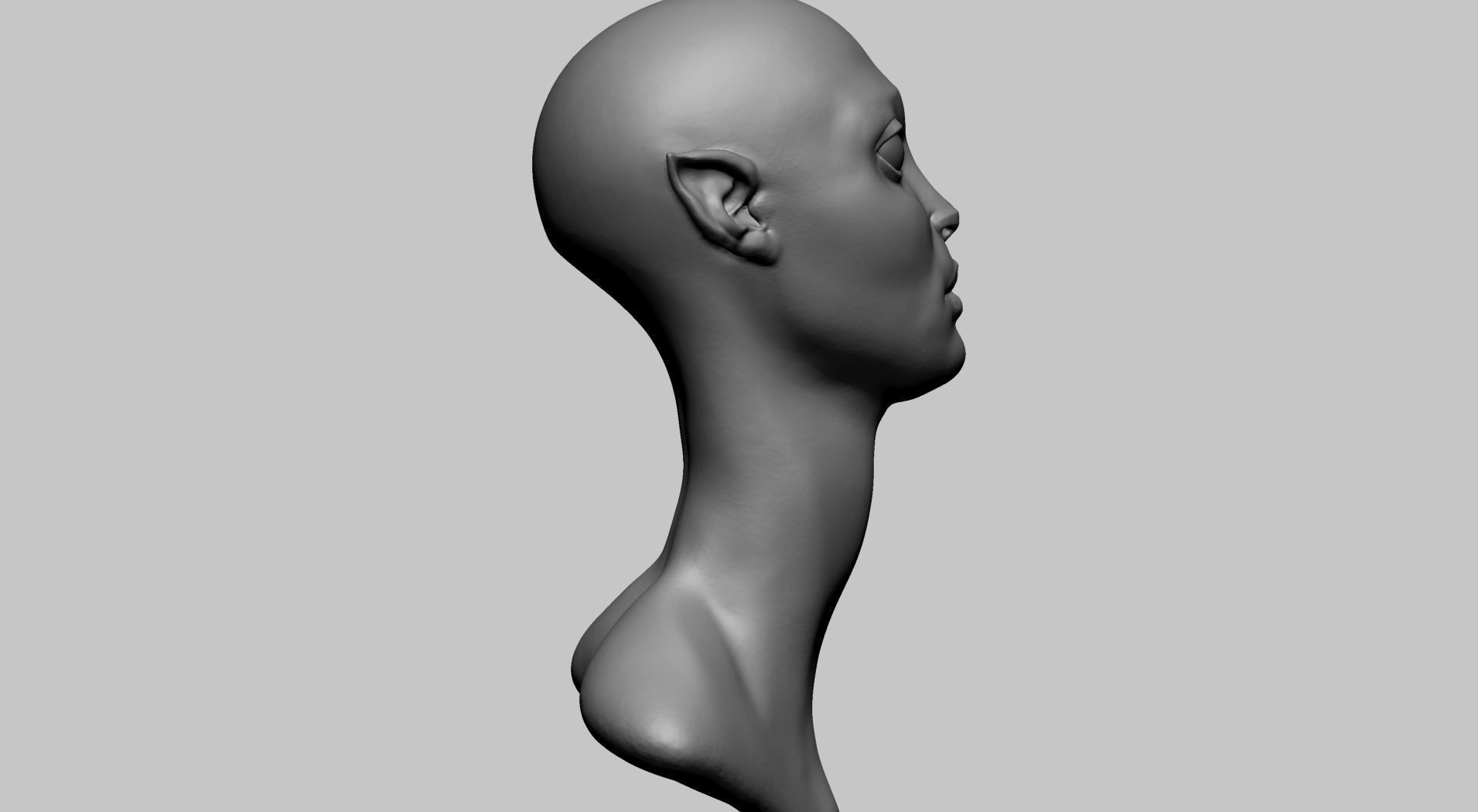 Fantasy Female Head L 3D model_2