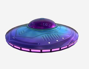 3D model Alien Spaceship UFO C07 Gold - Sci Fi Spacecraft