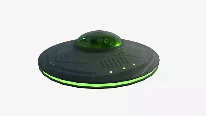 Alien Spaceship UFO B05 Dark Green - Sci Fi Spacecraft Design Low-poly 3D model
