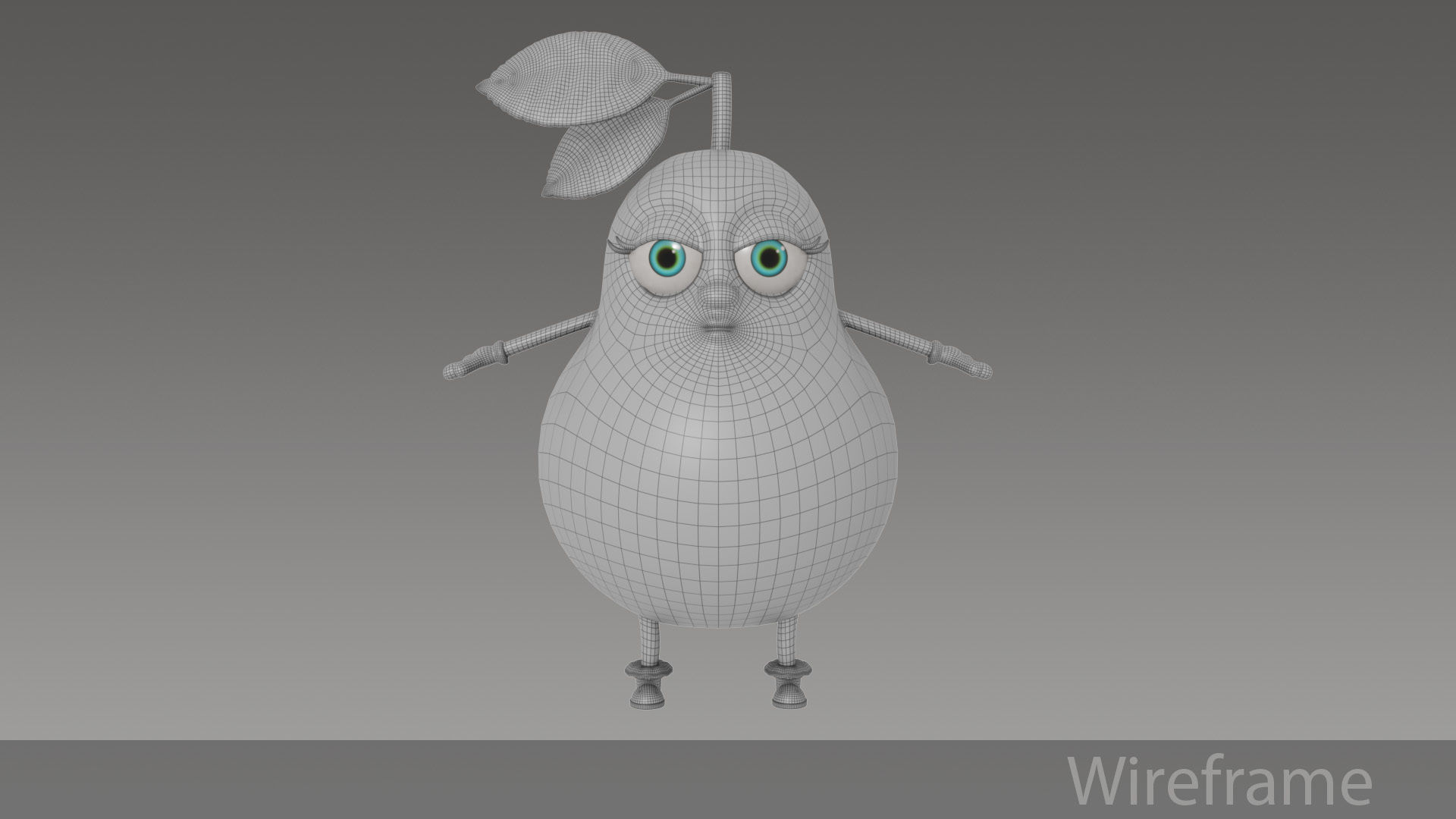 Pear cartoon Low-poly 3D model_8