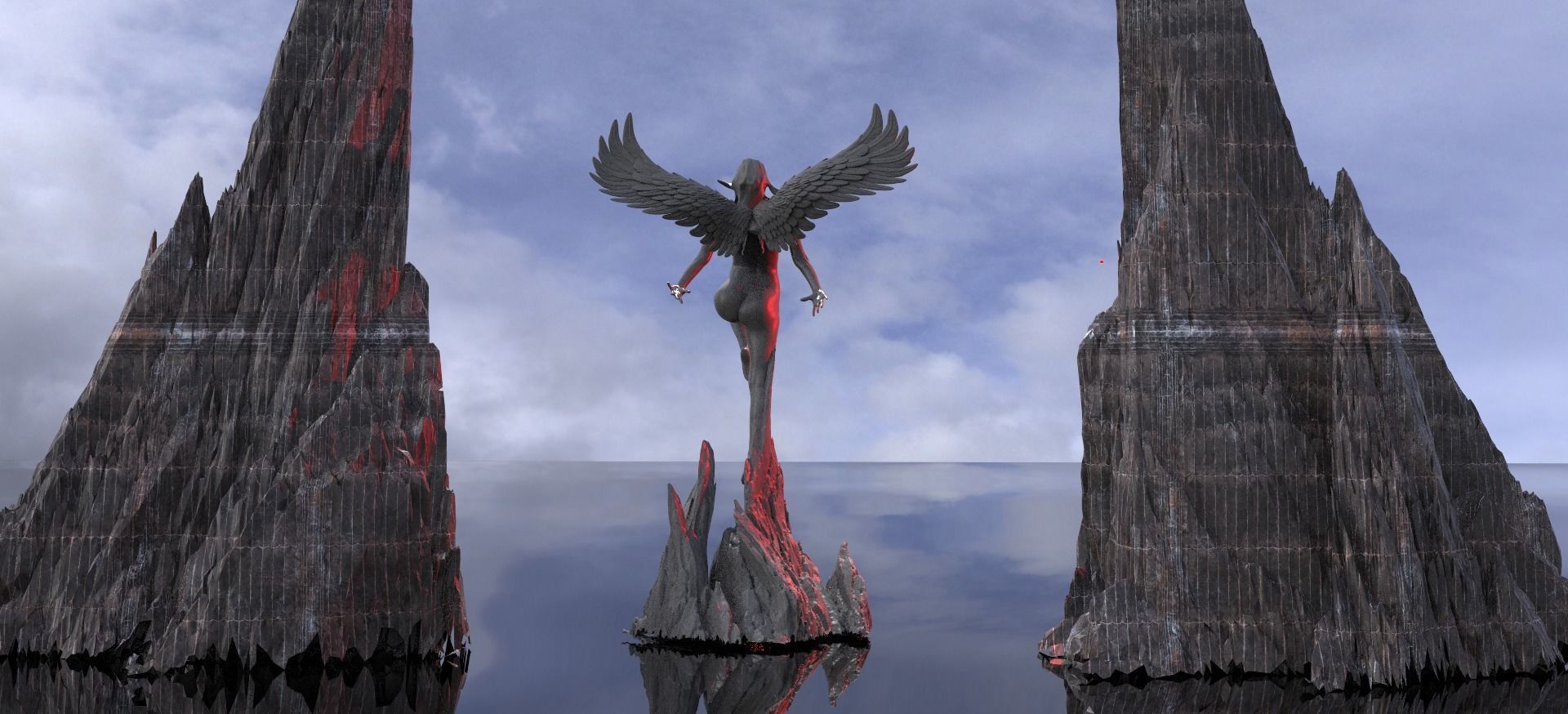 Angel mountain Sculpture 3  3D model_1
