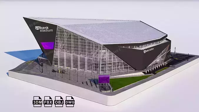 US Bank Stadium - Minneapolis USA Low-poly 3D model