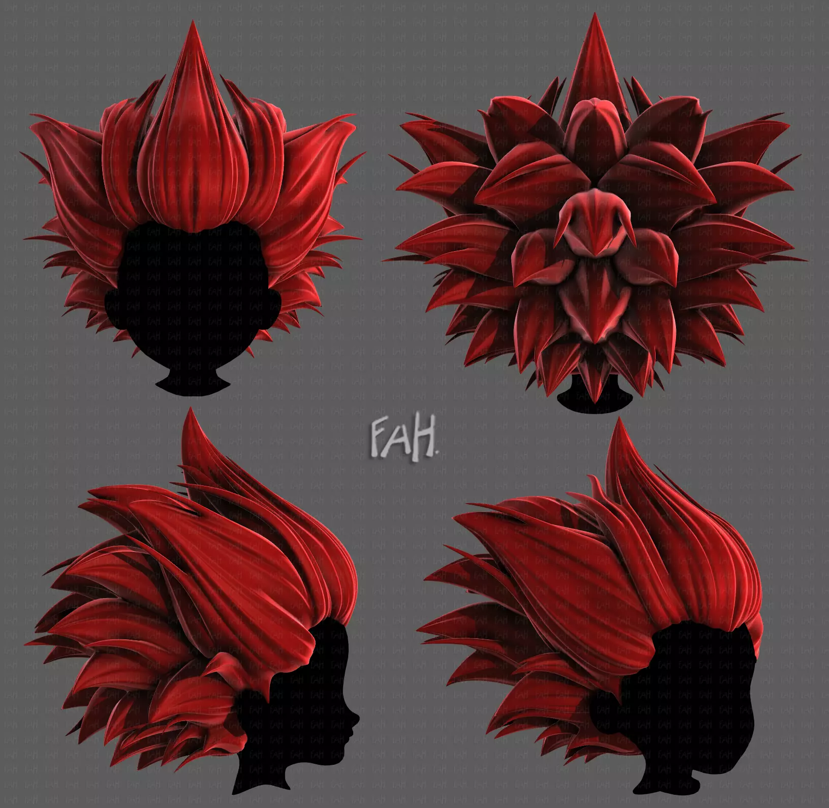 3D Hair style for boy V103 Low-poly 3D model