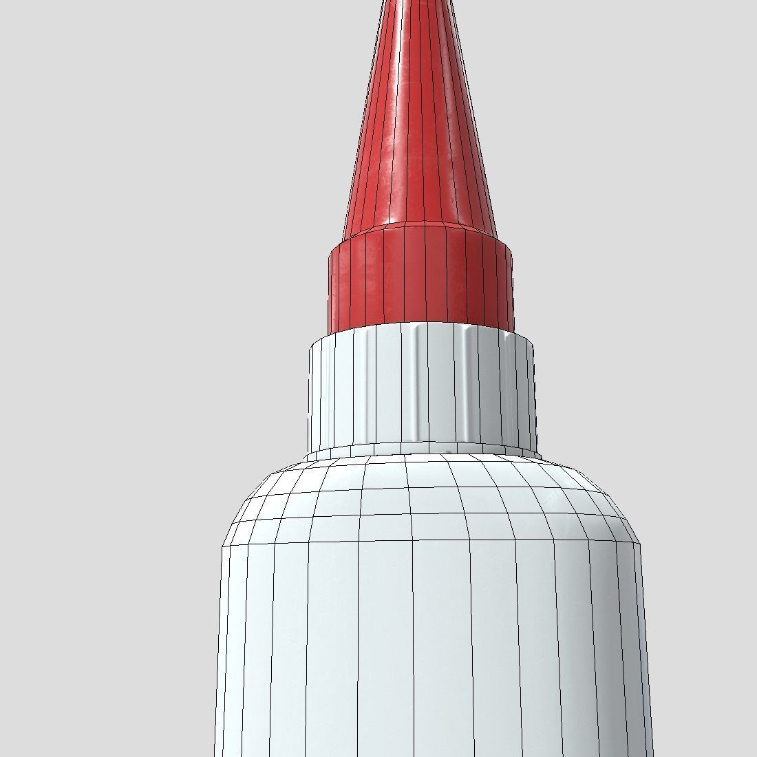 Superglue bottle with cap Low-poly 3D model_13