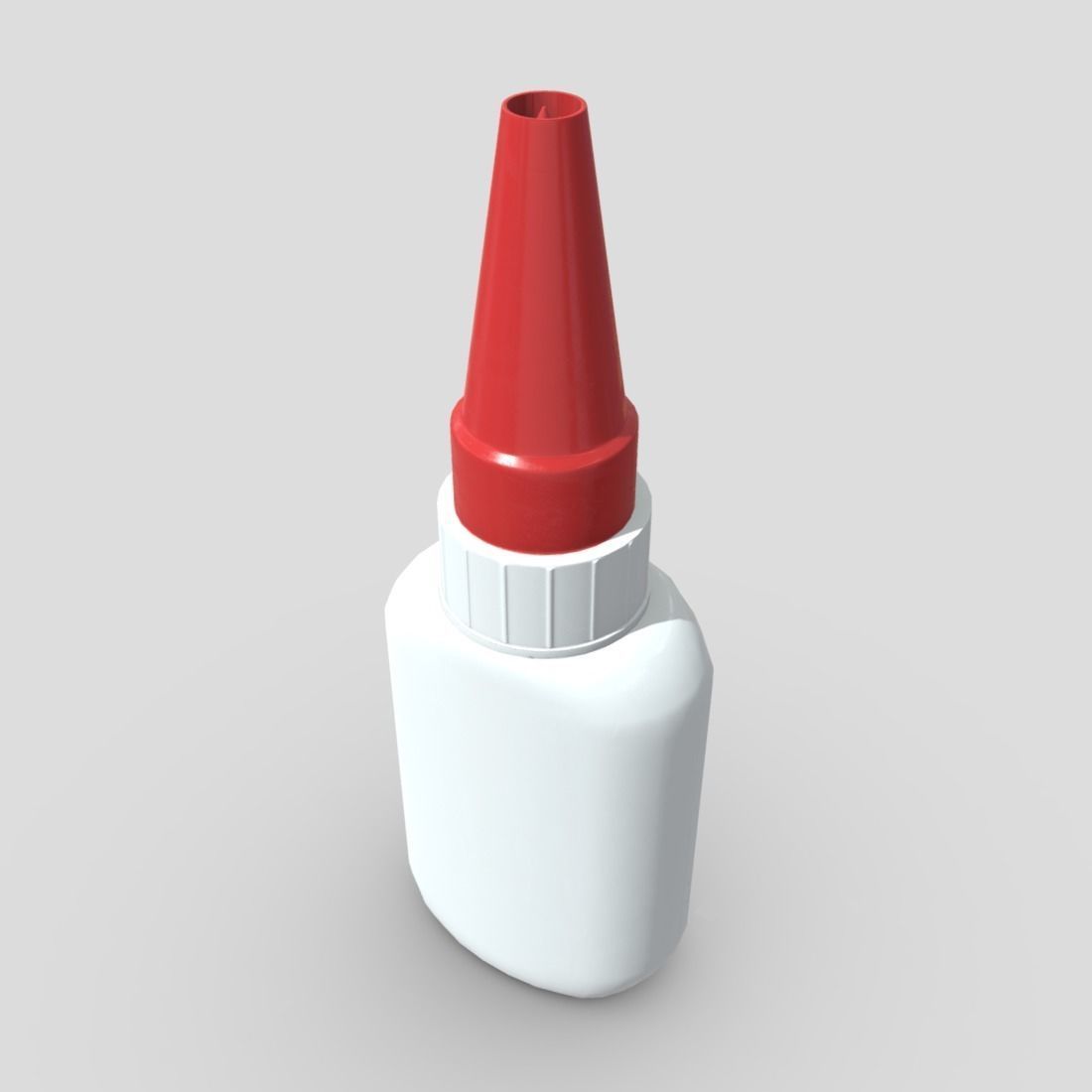 Superglue bottle with cap Low-poly 3D model_4