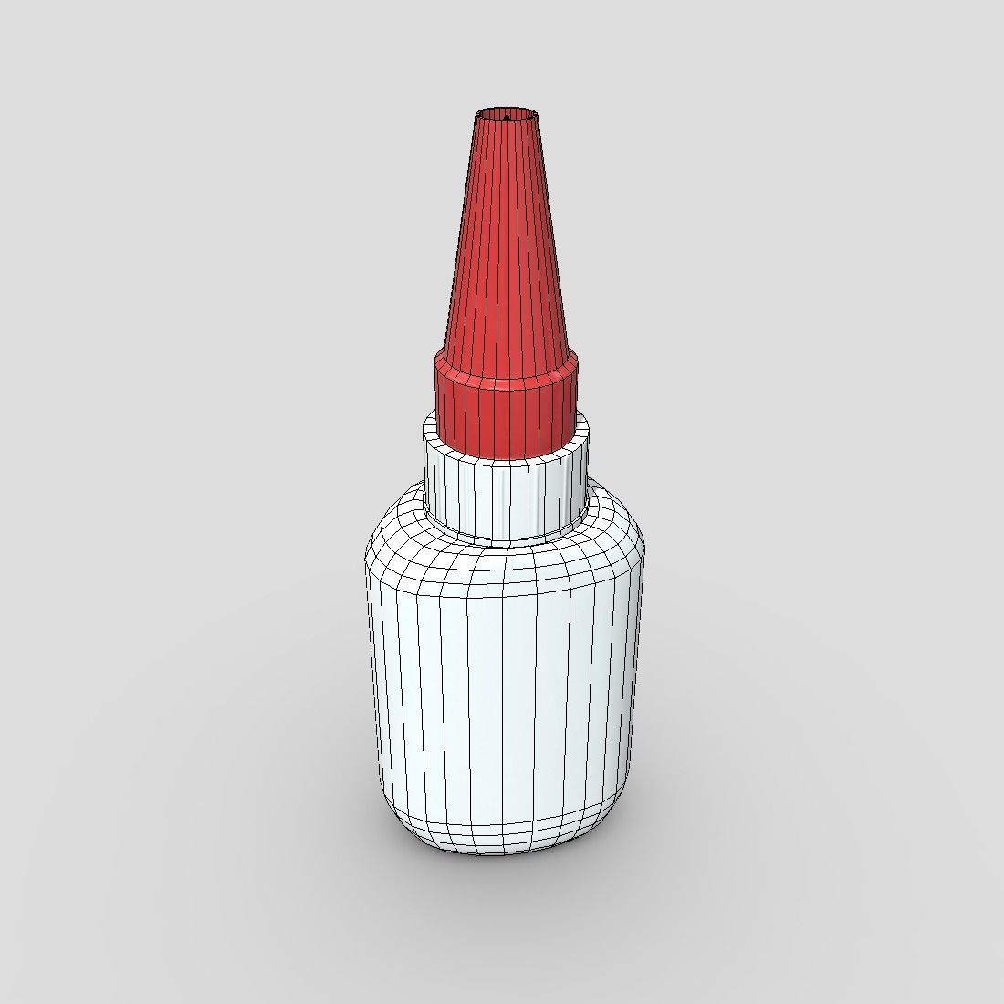 Superglue bottle with cap Low-poly 3D model_1