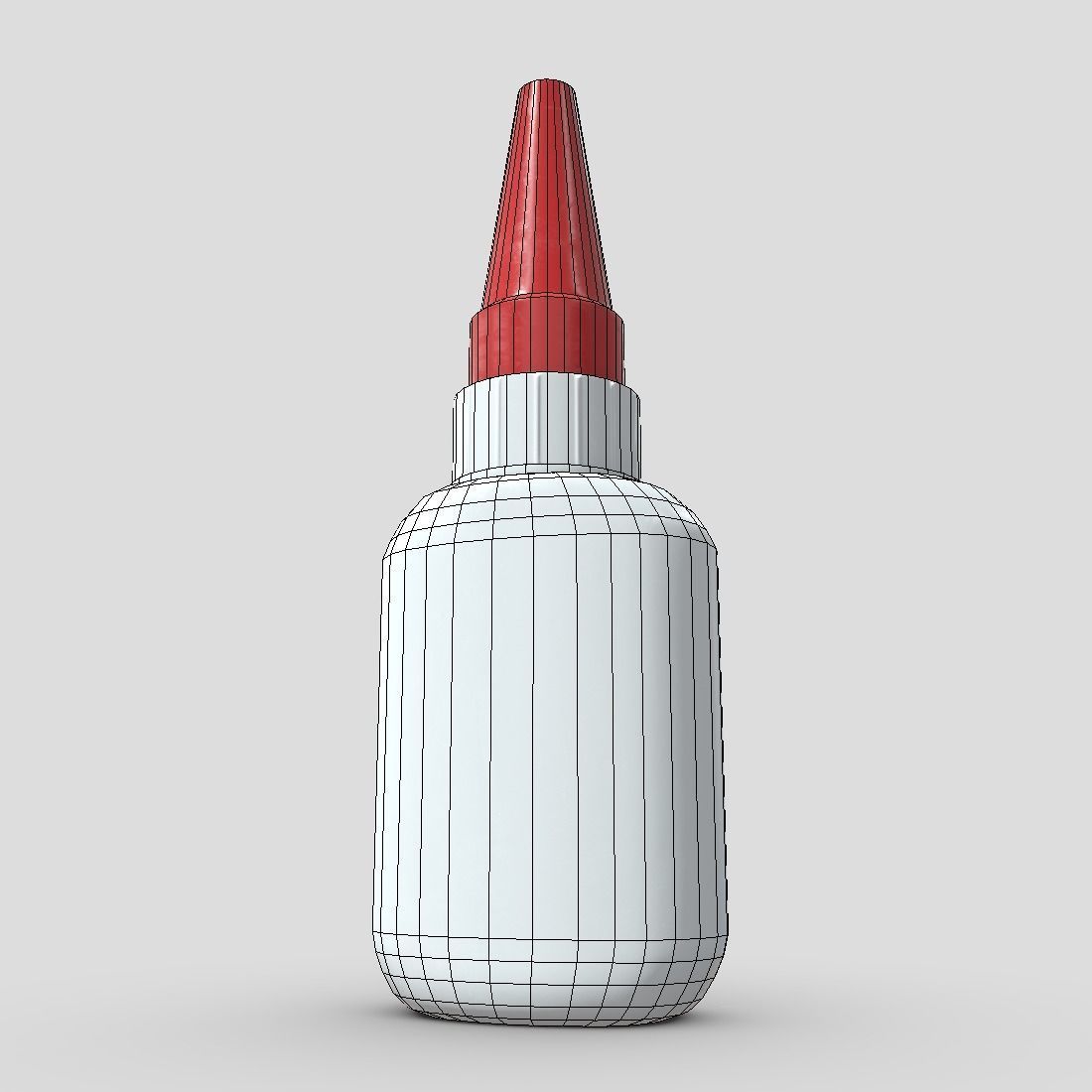 Superglue bottle with cap Low-poly 3D model_11